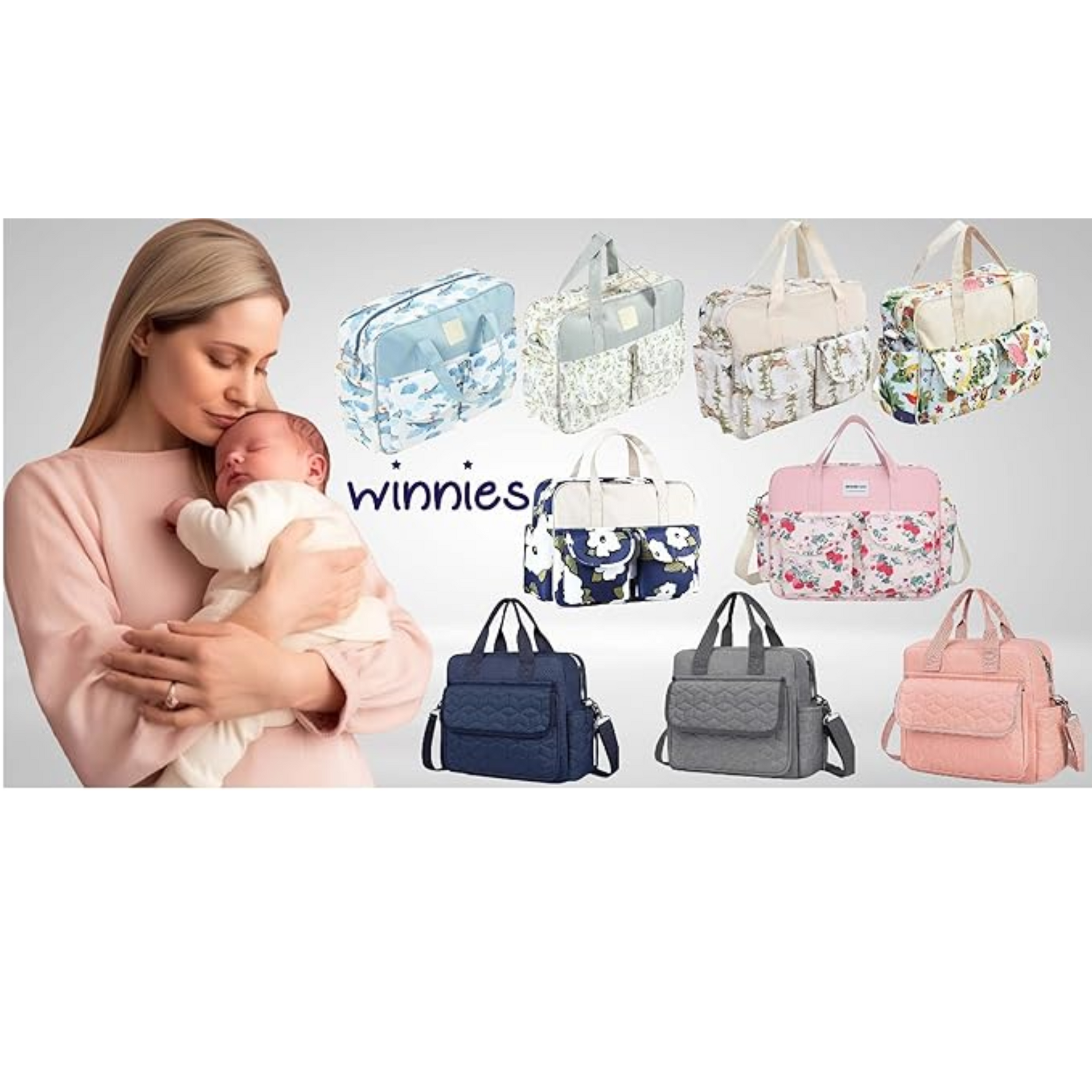 SMILE BABY Diaper Bag Multifunctional Maternity Bag Stylish Baby Travel Bag | Mamas Bags | Diapers Bags |  Handbag | Mothers Bags( DEER-CREAM )