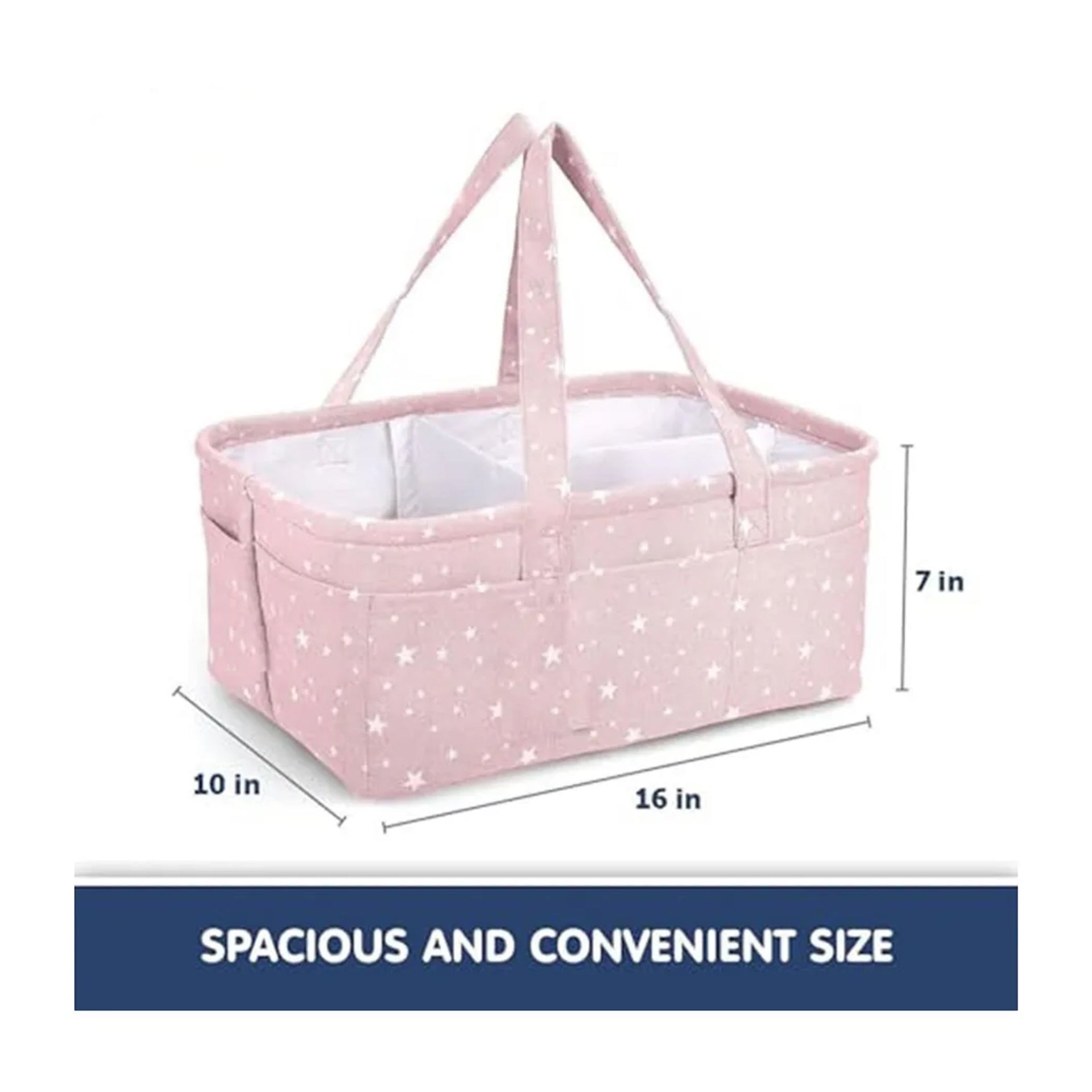 Hopop Premium Baby Diaper Caddy Organizer – Pink Star