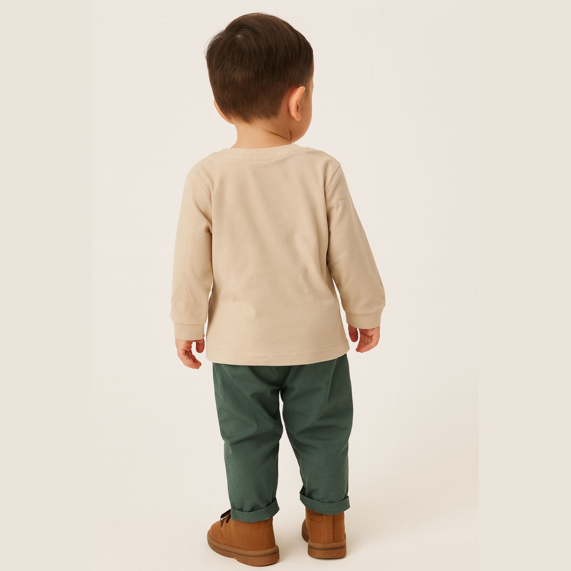 OLLYPOP Safari Adventure Full Sleeve T-Shirt & Pant Set – Ivory & Scuba (3–3 Years)