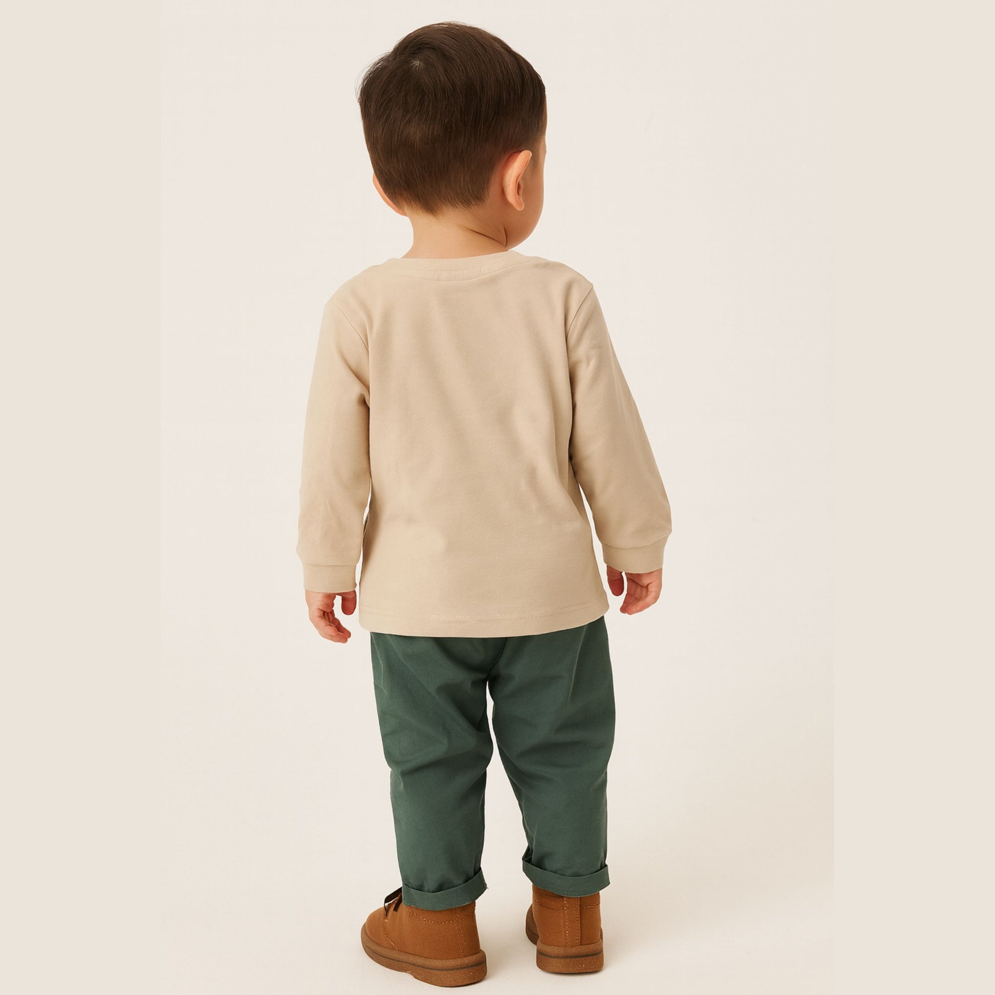 OLLYPOP Safari Adventure Full Sleeve T-Shirt & Pant Set – Ivory & Scuba (3–3 Years)