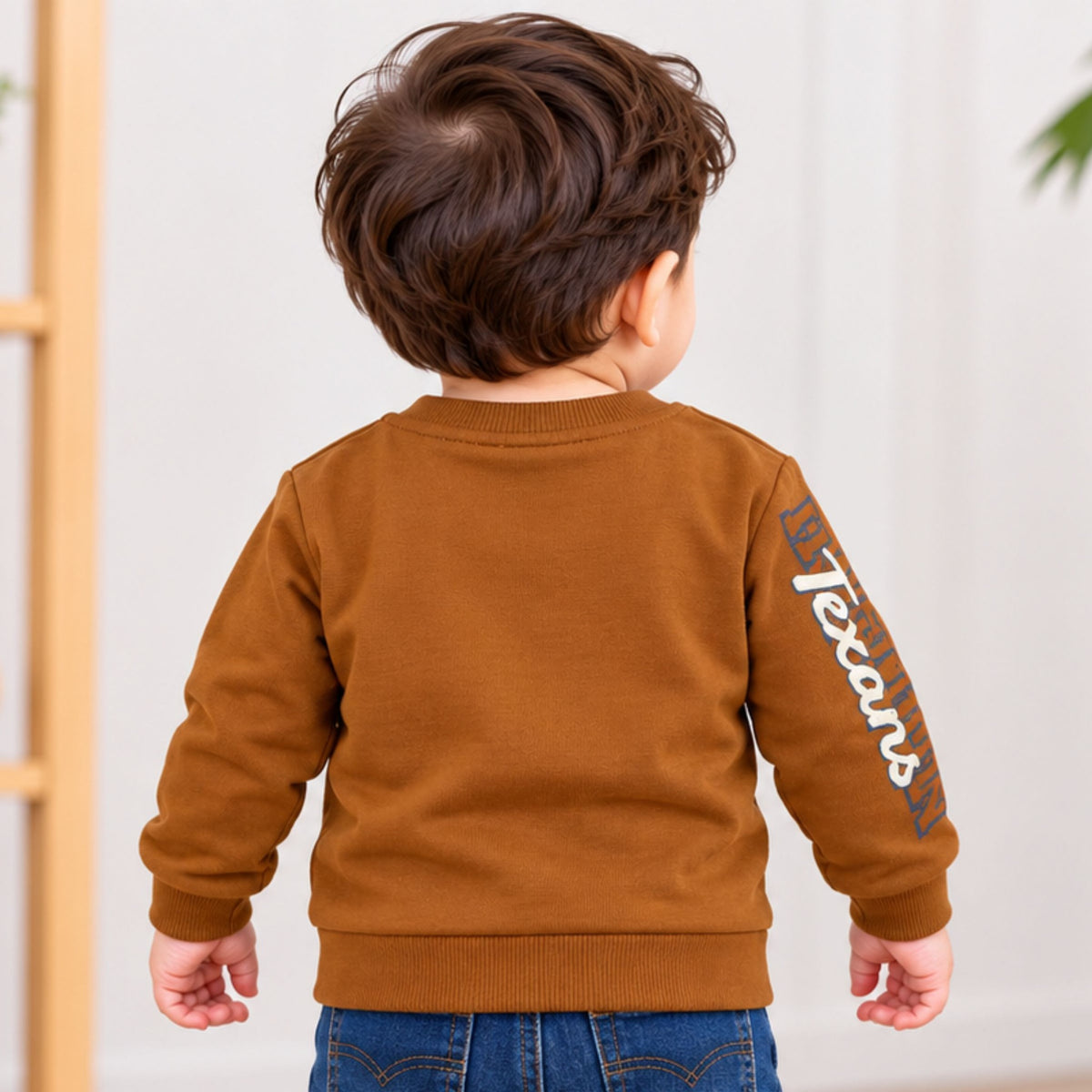 GUSTO boys rust brown sweatshirt back view