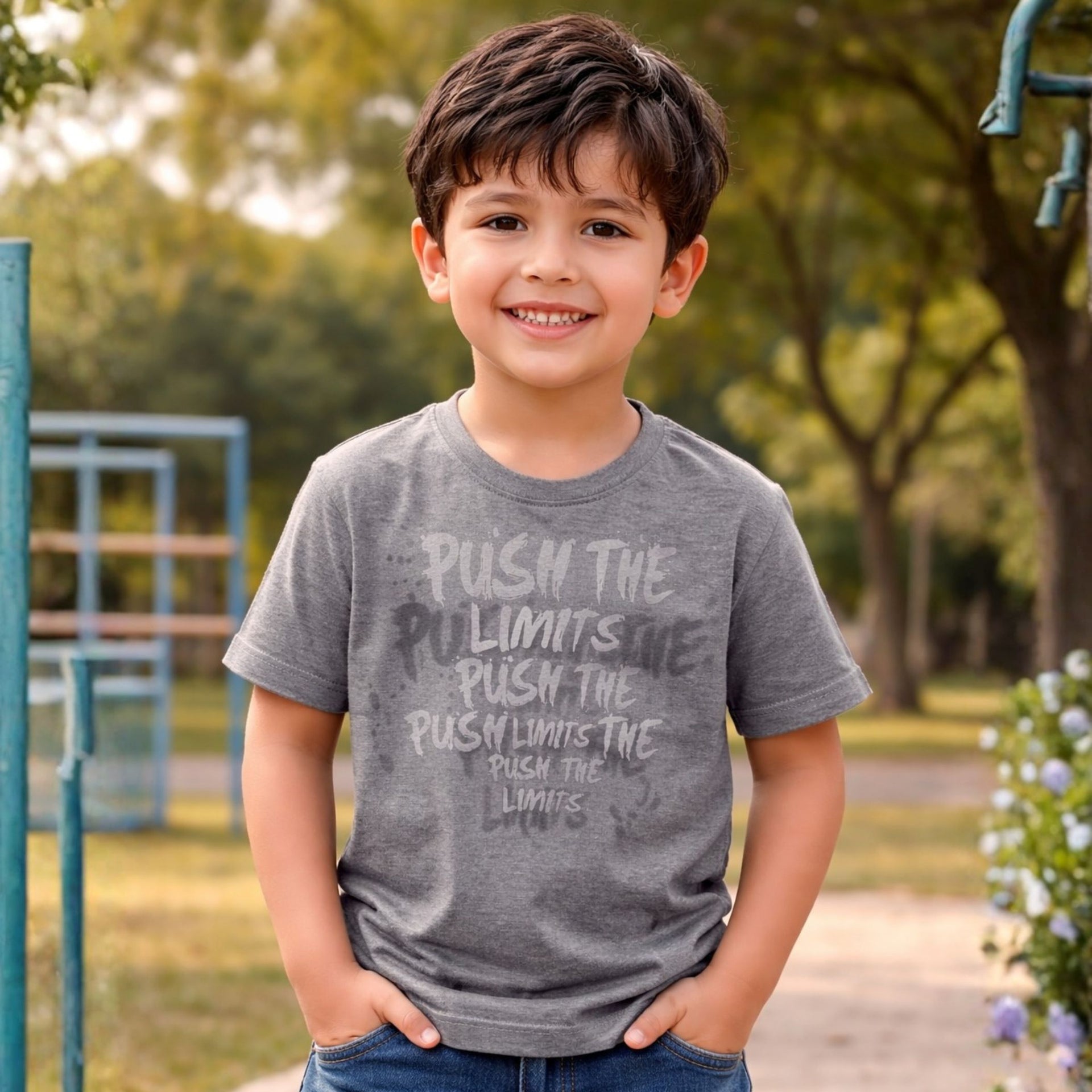 UNIKON Boys Graphic Printed Cotton T-Shirt – Casual Sports & Everyday Wear (4–12 Years) | Khaki & Gray