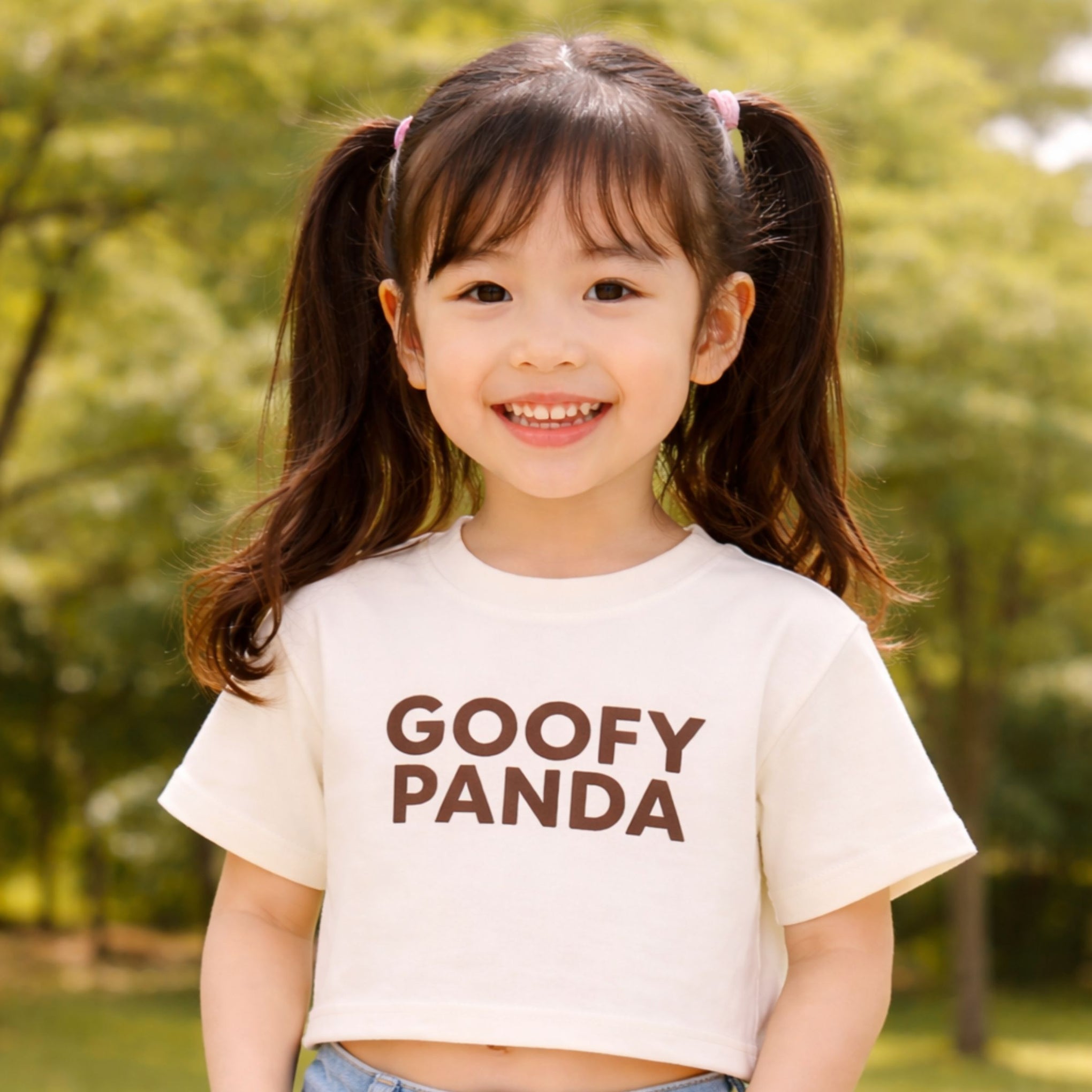 Smile Baby Kids Goofy Panda Printed Cotton T-Shirt for Boys & Girls | Half Sleeve Casual Cartoon Tee | 4–12 Years | Colors: Yellow, Off White