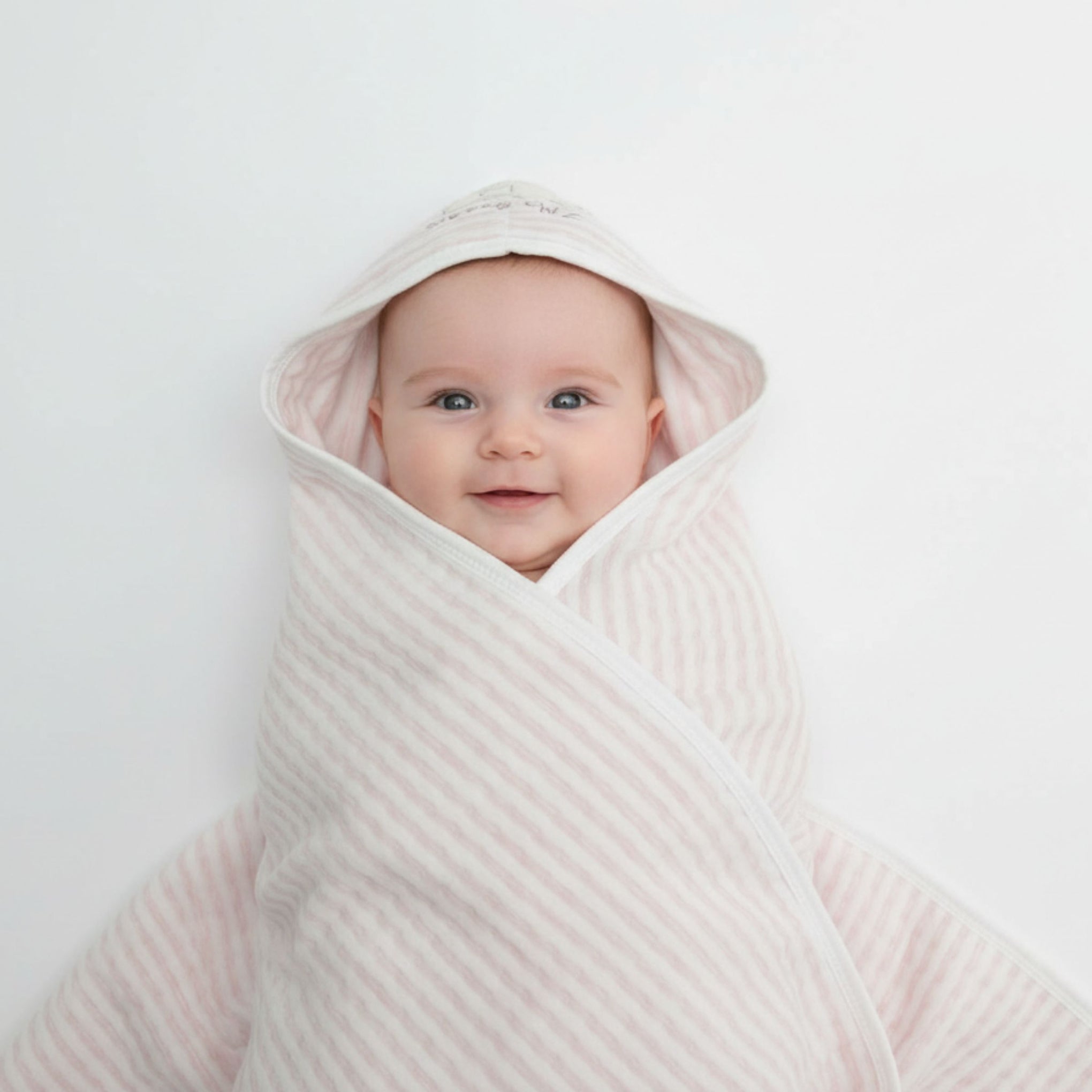 Elephant Hooded Baby Blanket 90×90 cm – Green, Yellow & Pink