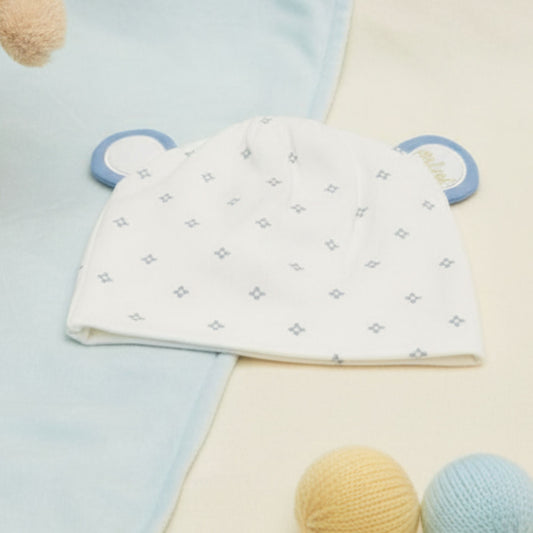 Cute Bear-Ear Newborn Baby Cap – Soft Cotton Beanie for Boys & Girls