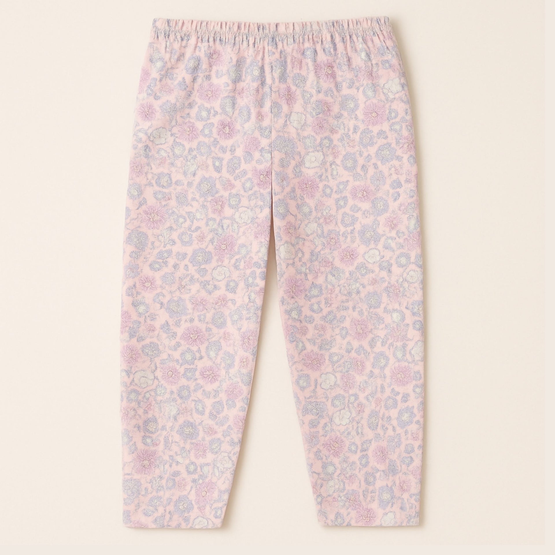 TOFFY HOUSE Girls' Pink Floral Cotton Night Suit – Full Sleeve Shirt & Pants | Soft & Breathable | Age 9M–3Y
