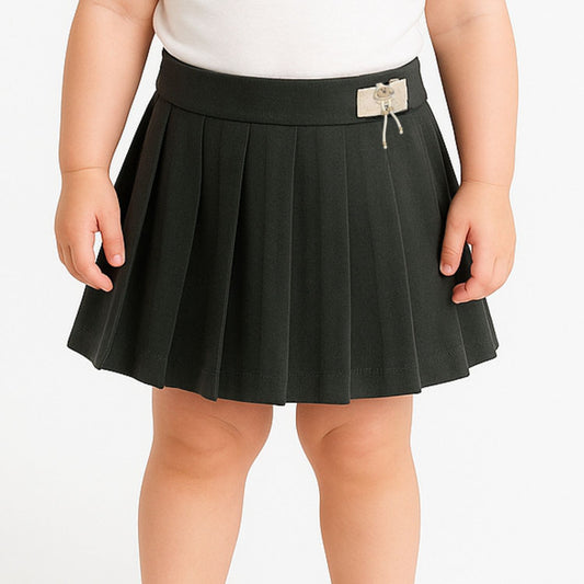 Smile Baby Girls Pleated Skirt – Stylish & Comfortable Bottom Wear (9M–4Y, Black)