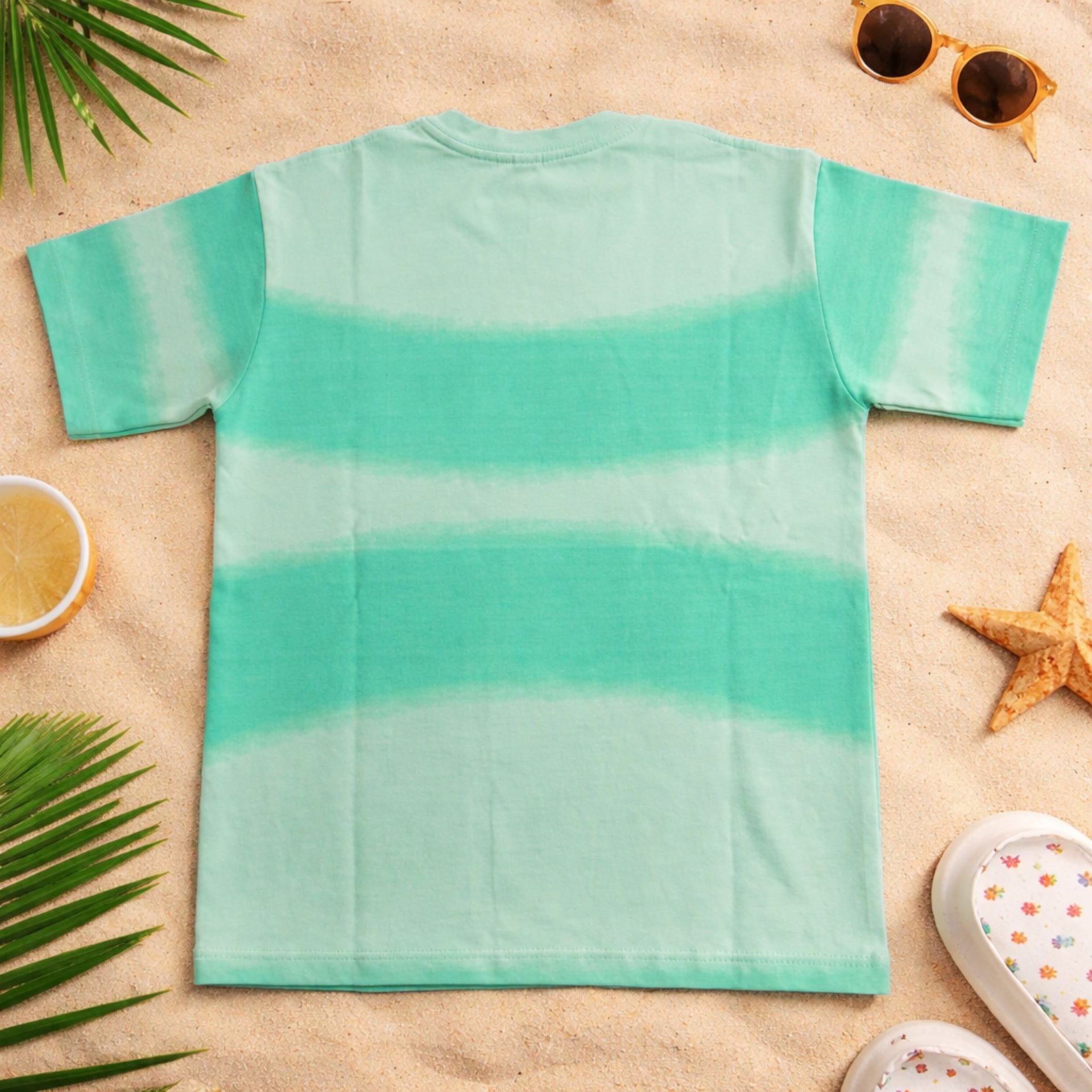 UNIKON Boys Mint Gradient Printed T-Shirt | Stylish Casual Summer Tee for Boys (4–12 Years)