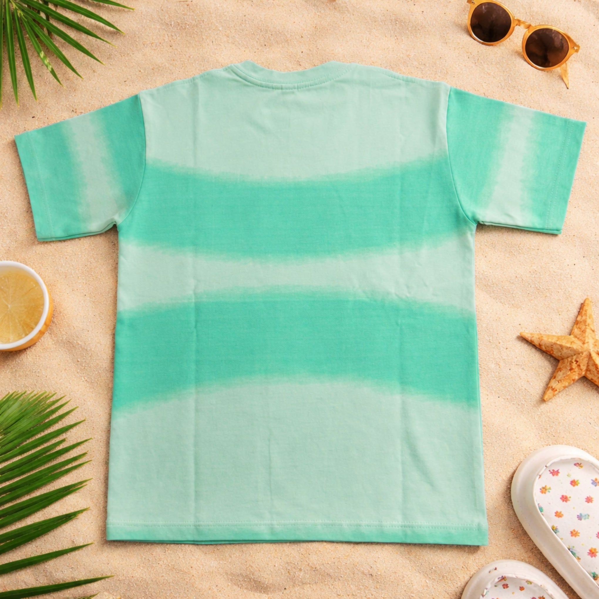 UNIKON Boys Mint Gradient Printed T-Shirt | Stylish Casual Summer Tee for Boys (4–12 Years)