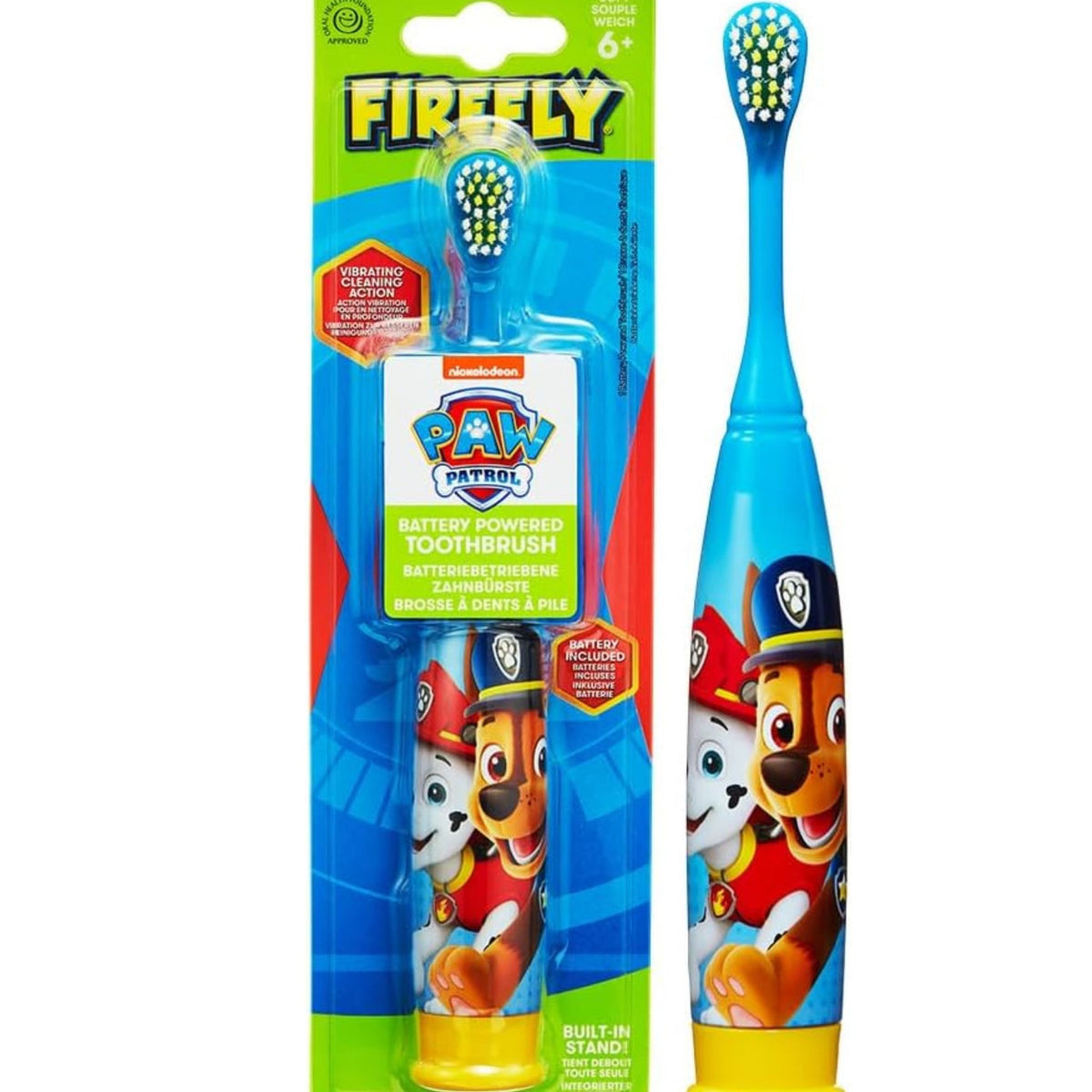 Firefly Paw Patrol battery-powered toothbrush packaging