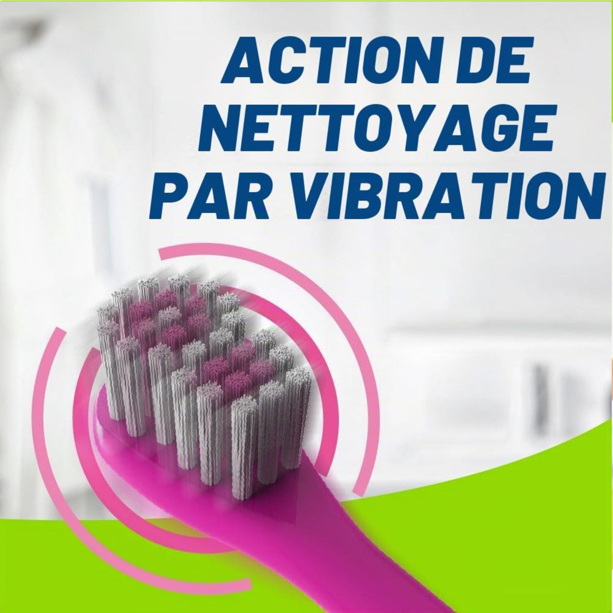 Toothbrush vibrating cleaning action and brush head