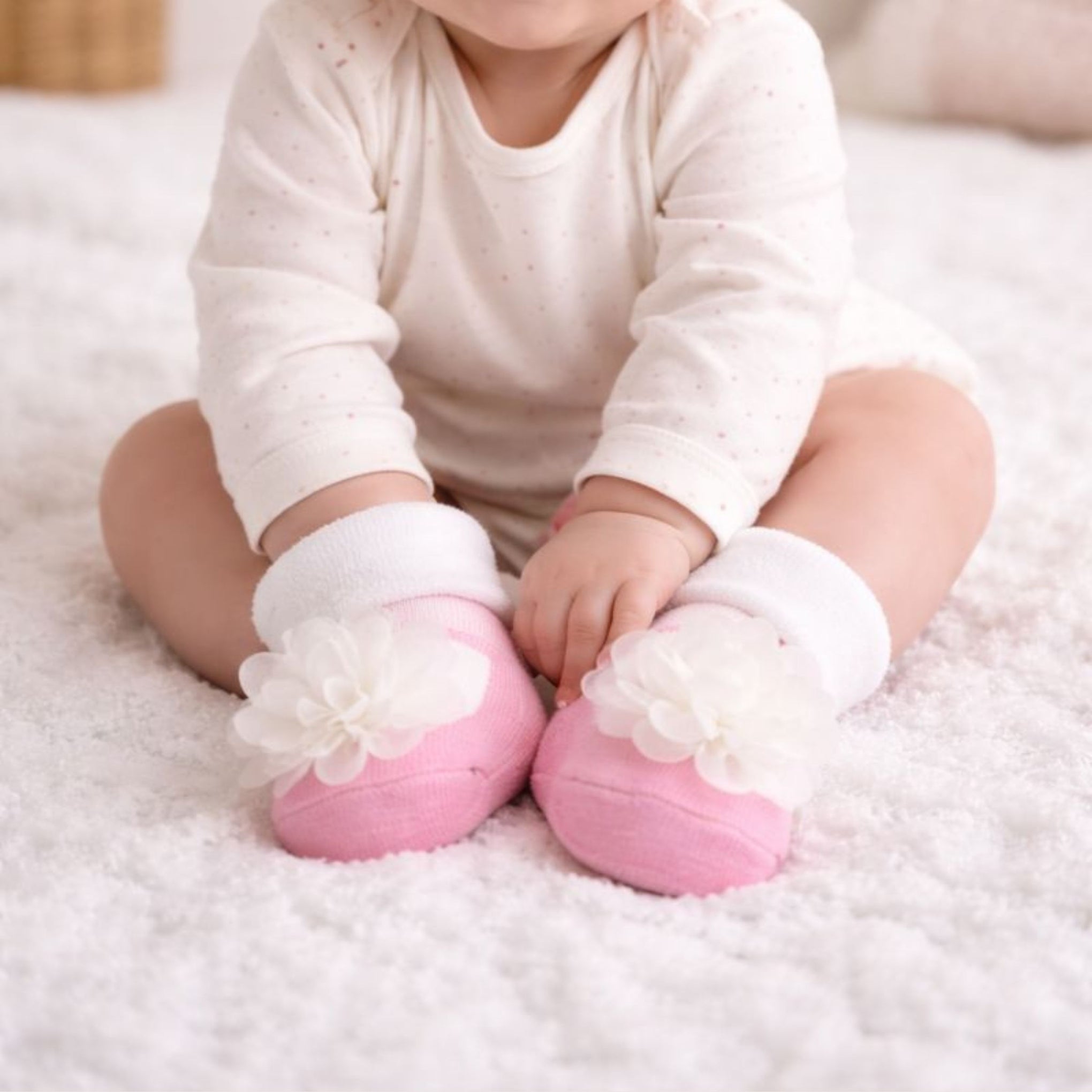 Baby Girls Winter Socks Pack of 3 | Soft Warm Infant Socks with Cute Floral & Bow Designs | Newborn Socks for Girls (0–12 Months)