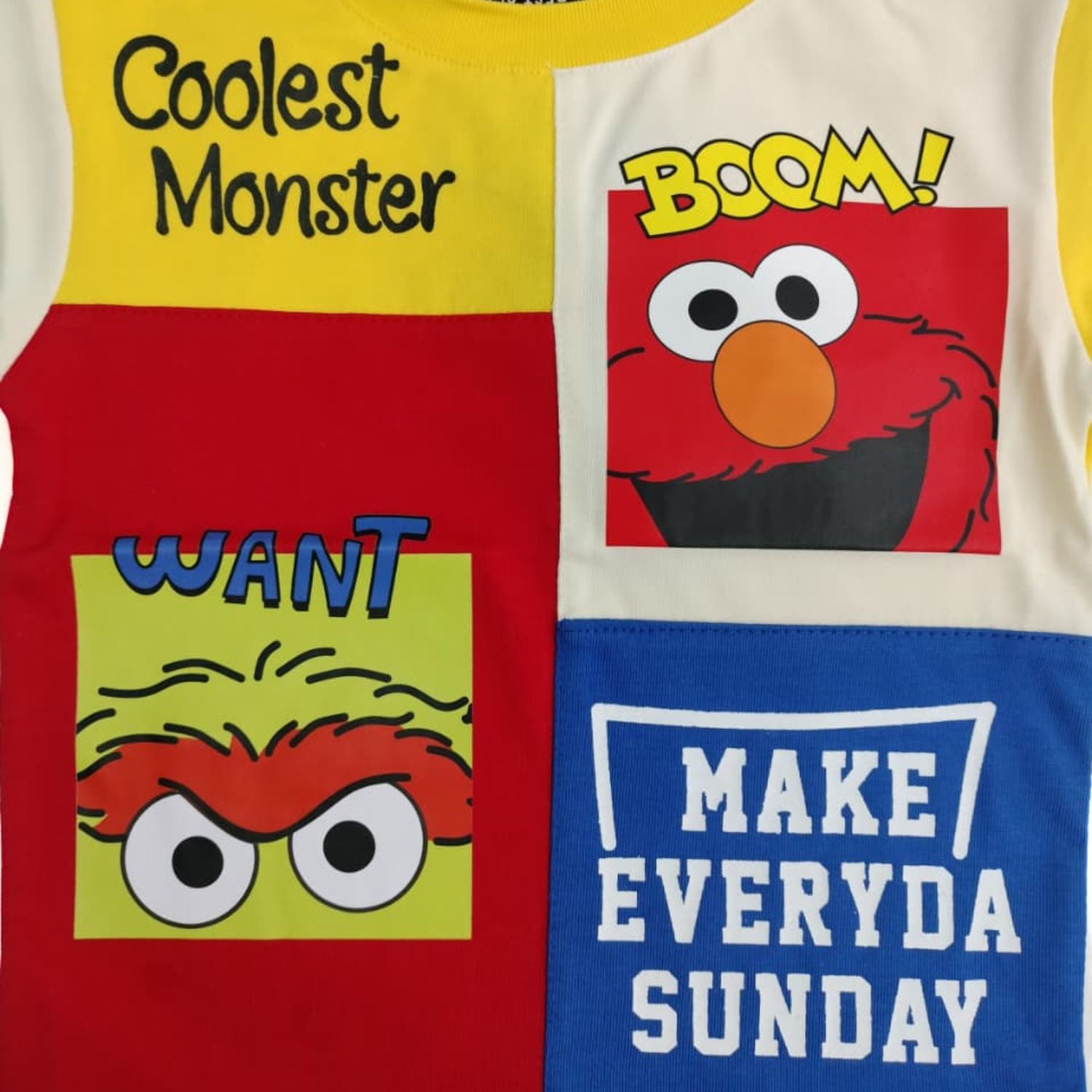 COOLEST Monster Cartoon Printed T-Shirt for Boys | Age 12 Months – 4 Years | Yellow & Neon Green