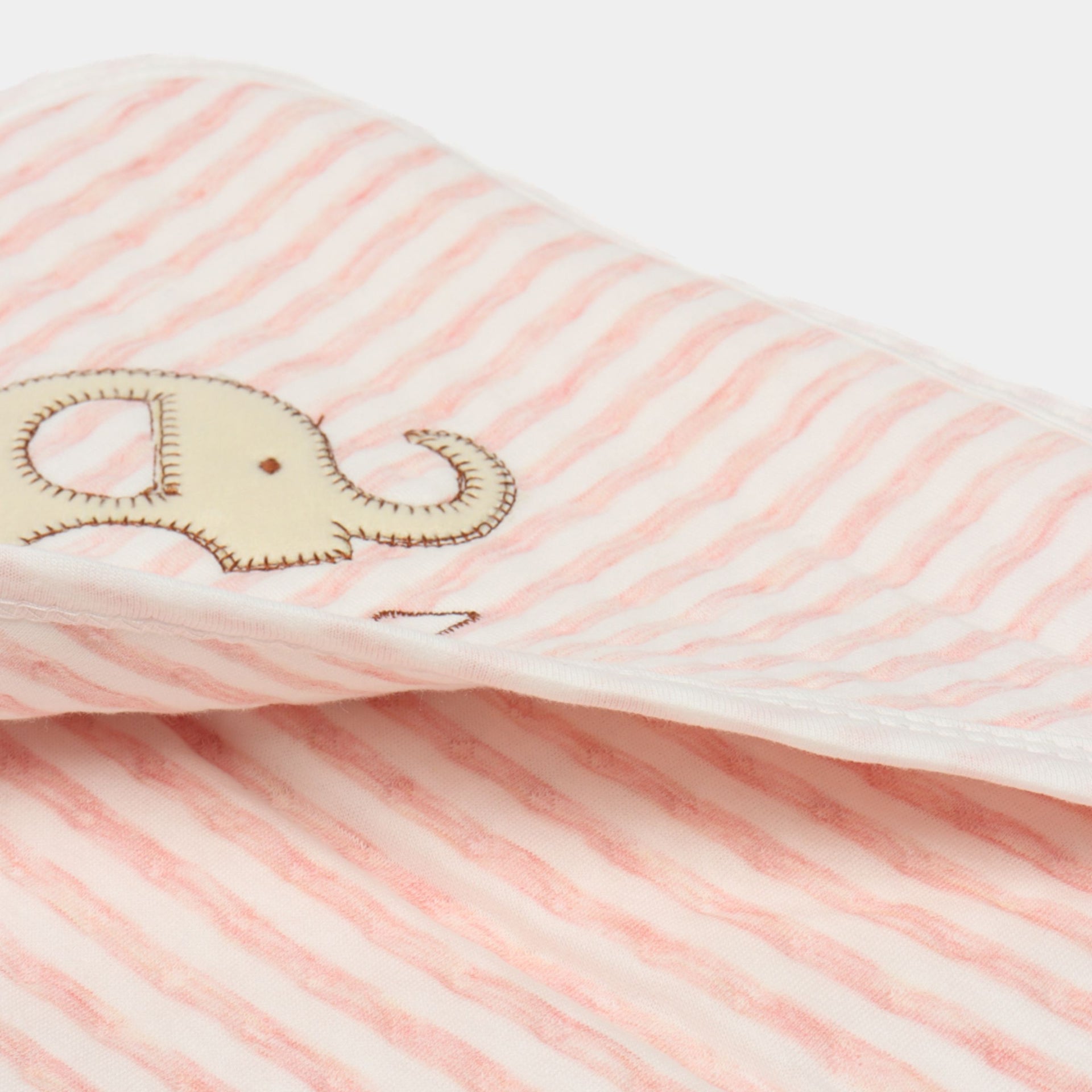 Elephant Hooded Baby Blanket 90×90 cm – Green, Yellow & Pink