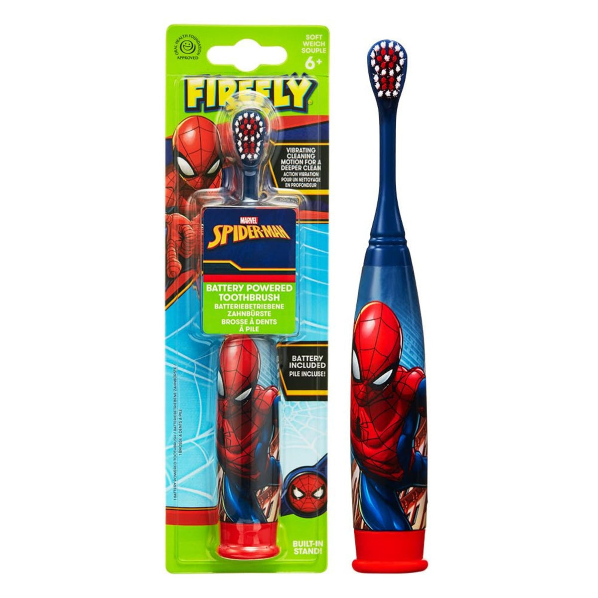 Firefly Spider-Man toothbrush product and package