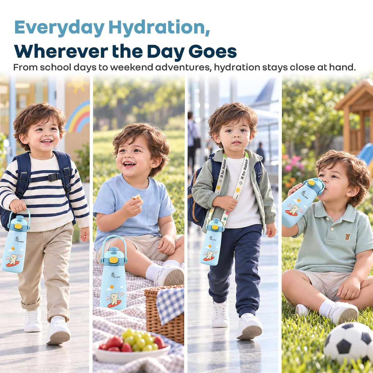 R for Rabbit kids bottle for school and outdoor hydration
