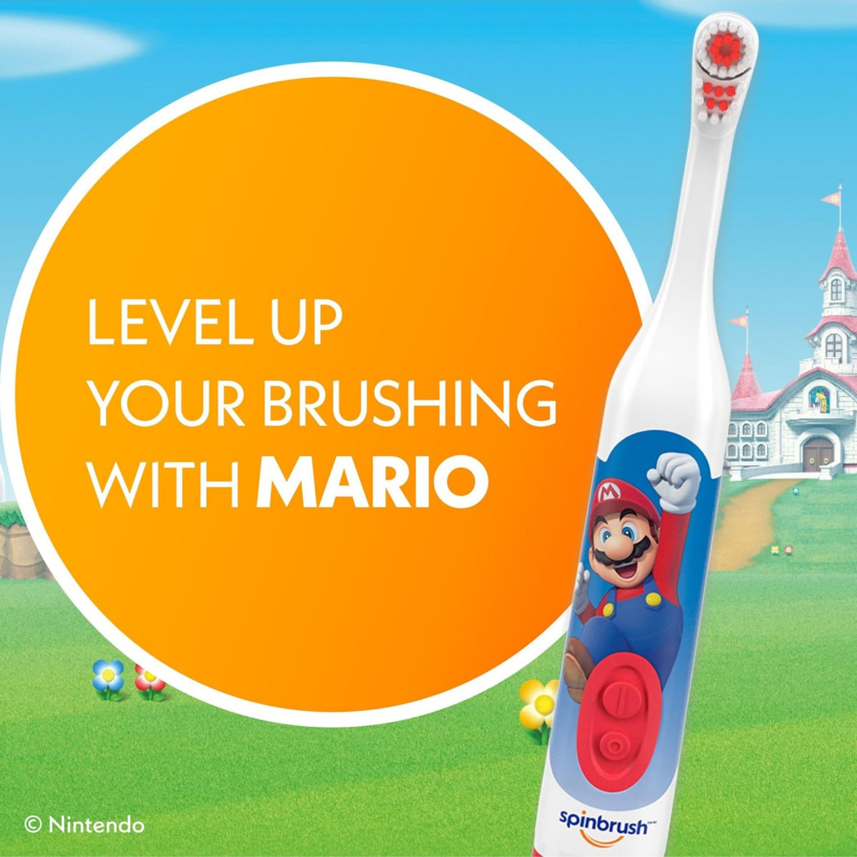 Spinbrush Super Mario kids powered toothbrush promotional image