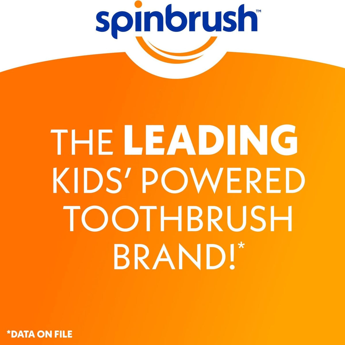 Spinbrush kids powered toothbrush brand promotional graphic
