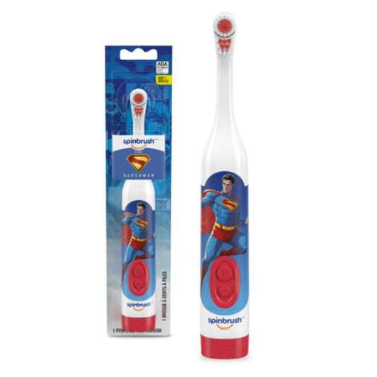 SMILE BABY Spinbrush Superman kids electric toothbrush with packaging