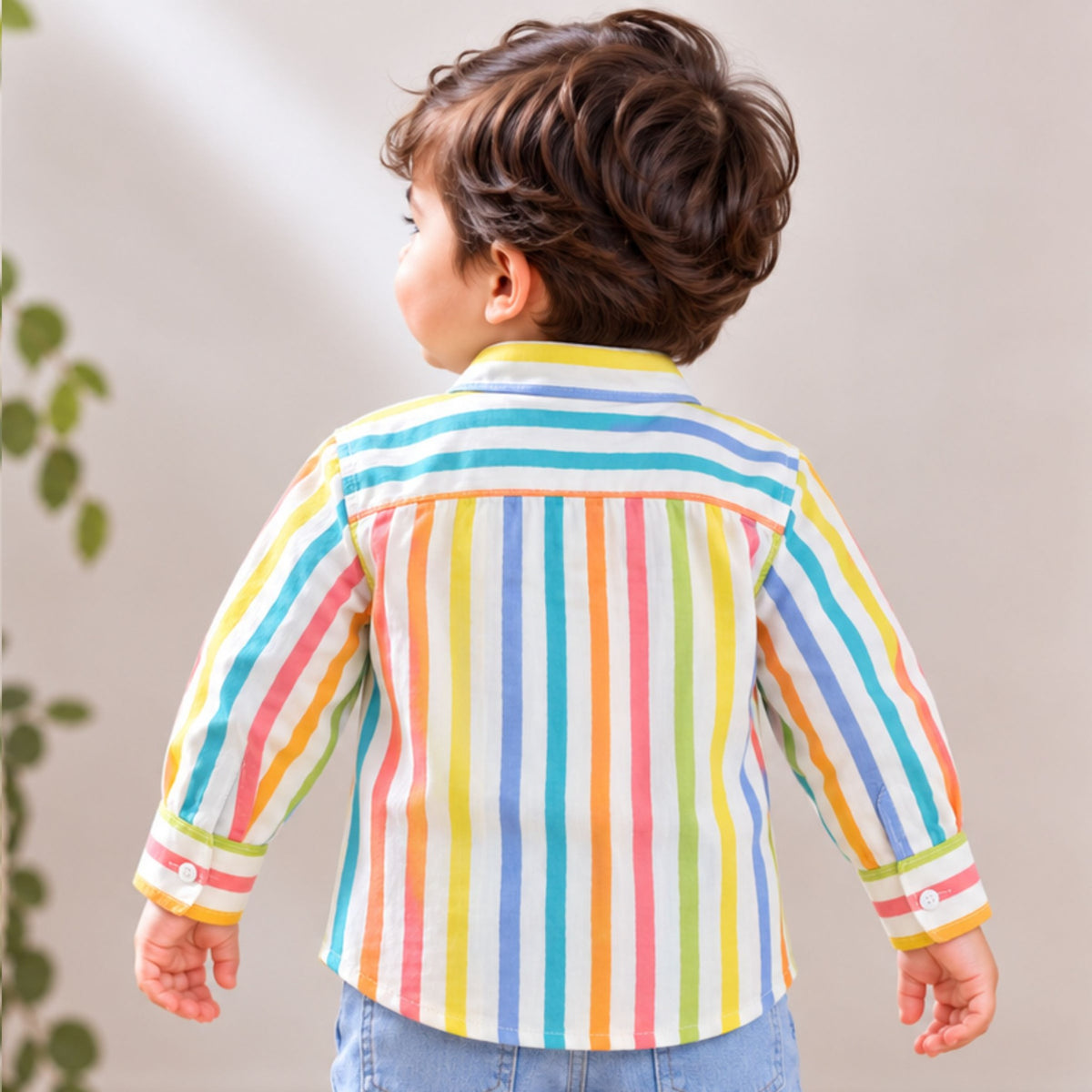 BLAZO boys multicolor striped shirt back view