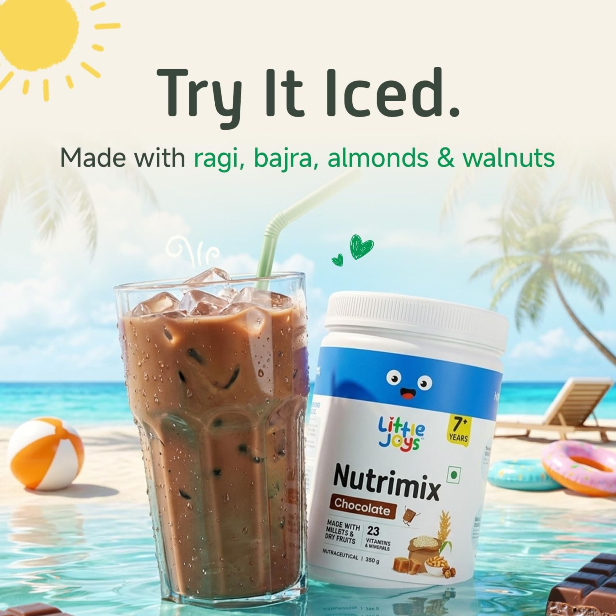 Little Joys Nutrimix Chocolate Flavour Health Drink Powder for Kids (2+ Years & 7+ Years) | 23 Essential Vitamins & Minerals | Protein-Rich Nutrition | Calcium, DHA, Vitamin A & C | Naturally Sweetened