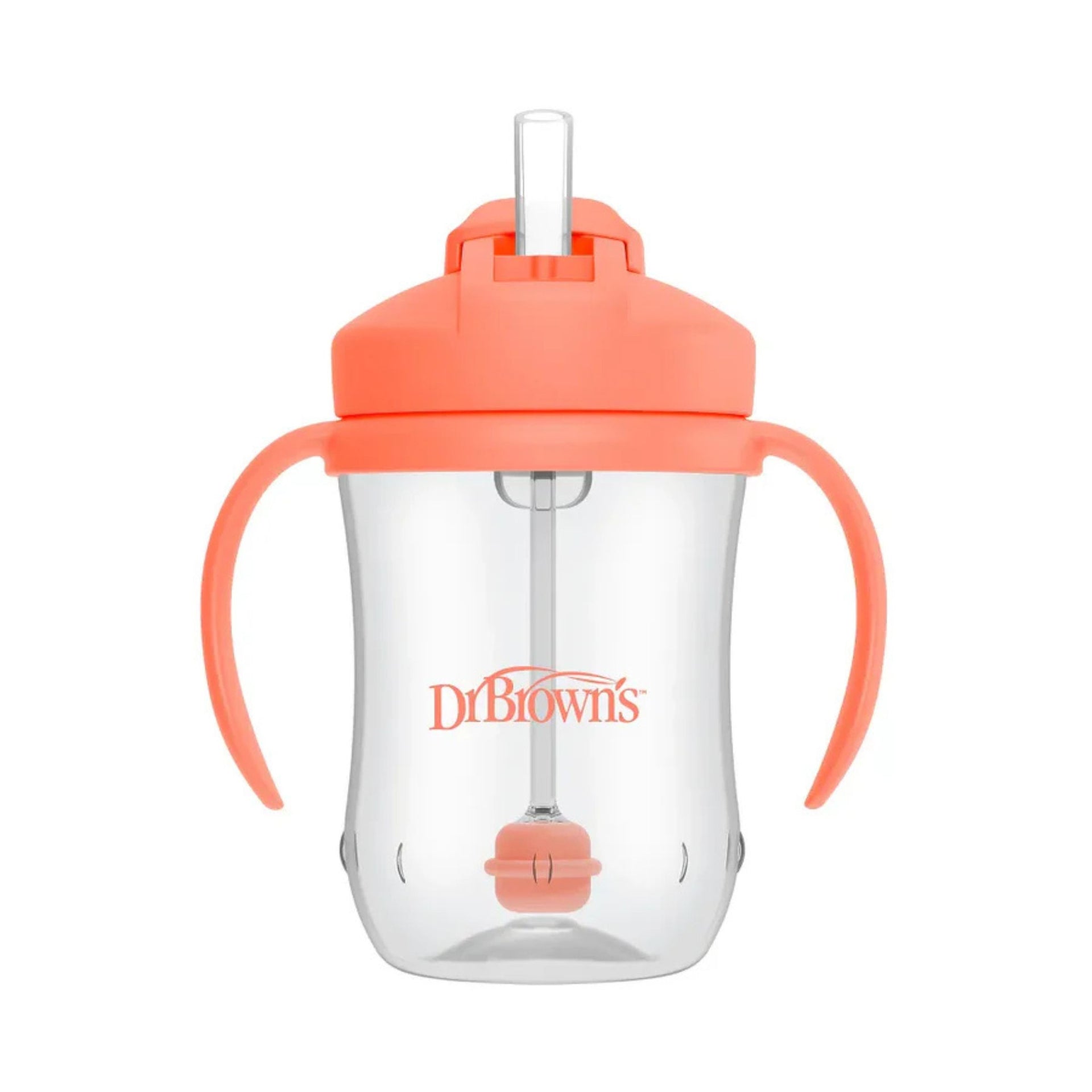 Dr. Brown's Milestones Baby's 1st Weighted Straw Cup 270ml | Spill-Proof Training Cup with Soft Silicone Weighted Straw & Handles | BPA-Free | 6+ Months