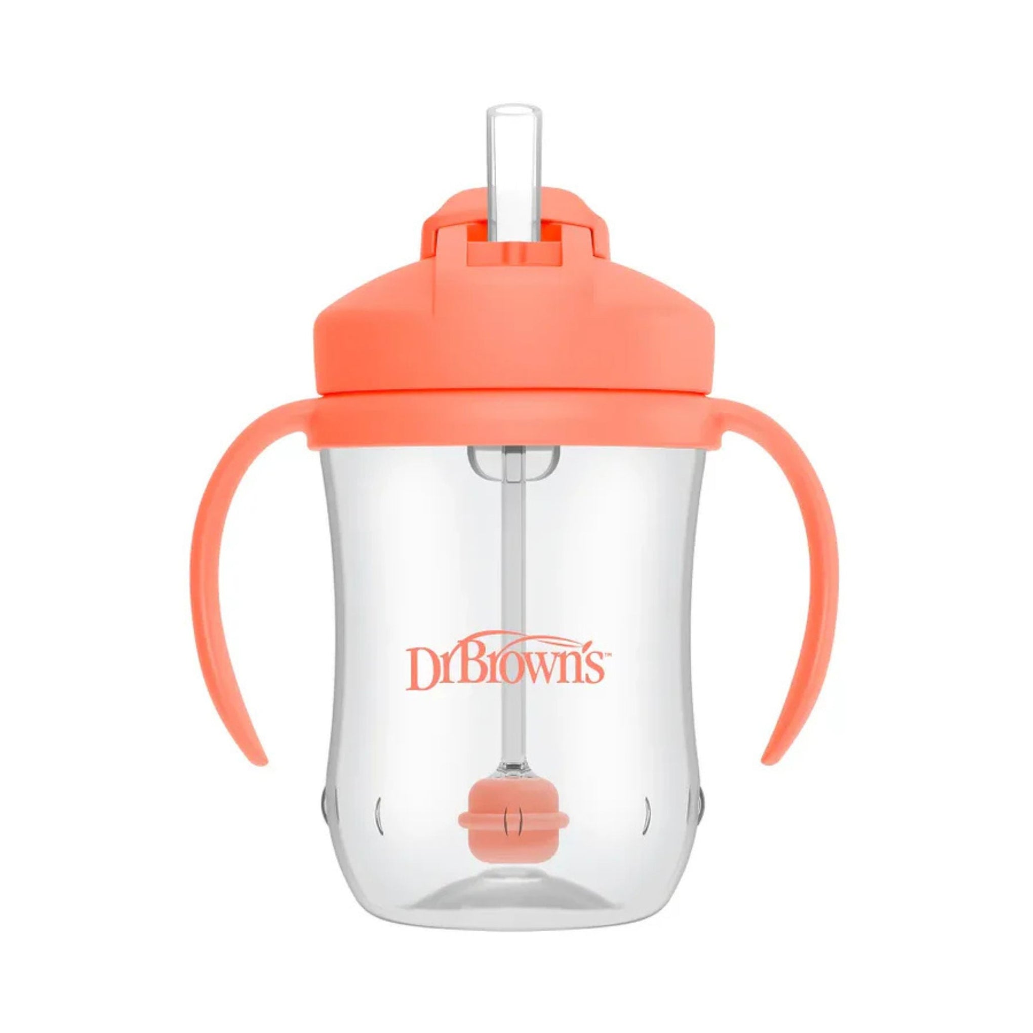 Dr. Brown's Milestones Baby's 1st Weighted Straw Cup 270ml | Spill-Proof Training Cup with Soft Silicone Weighted Straw & Handles | BPA-Free | 6+ Months