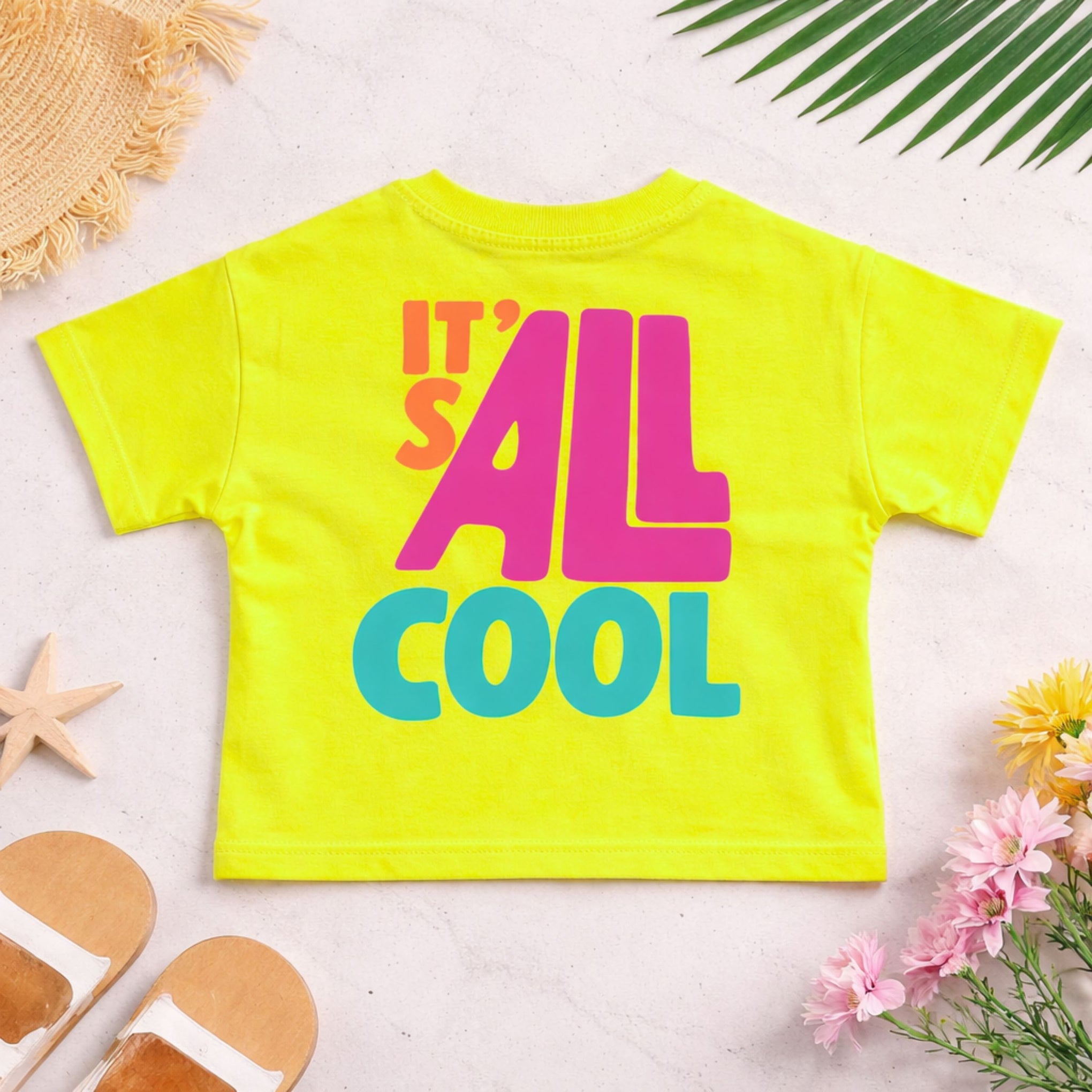Girls Summer Graphic T-Shirt “It’s All Cool” | Soft Cotton Kids Tee | VITAMINS