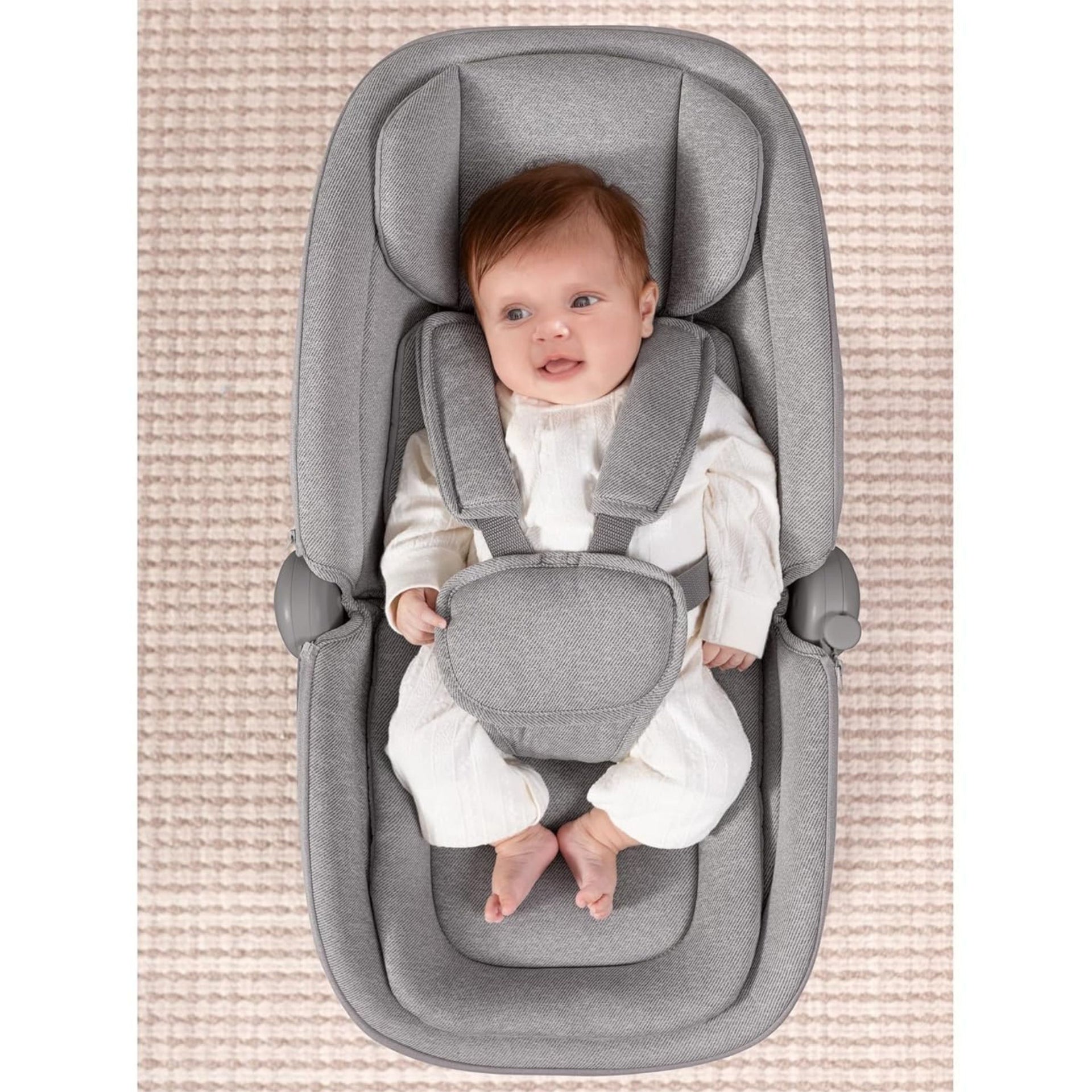 Mastela Deluxe Multi-Motion Baby Cradle with Gentle Touch Control, 5 Swing Modes, 360° Rotation, App Control, 3 Recline Positions, 12 Melodies, Suitable for Baby Birth to 36 Months (Max Weight 15kg)