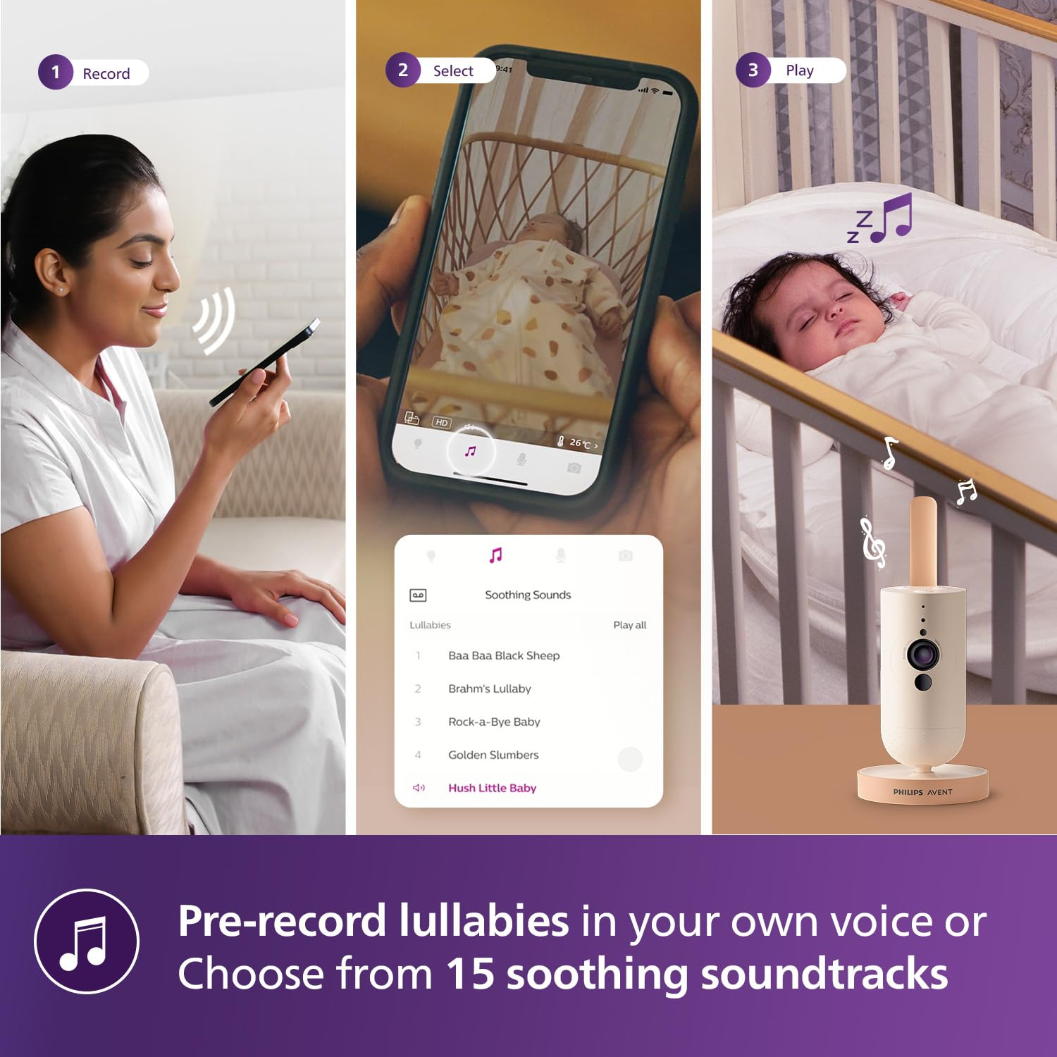 Philips Avent Connected Baby Camera – Full HD Smart Baby Monitor with Night Vision, Motion & Sound Detection, Two-Way Talk, Lullabies & App Connectivity