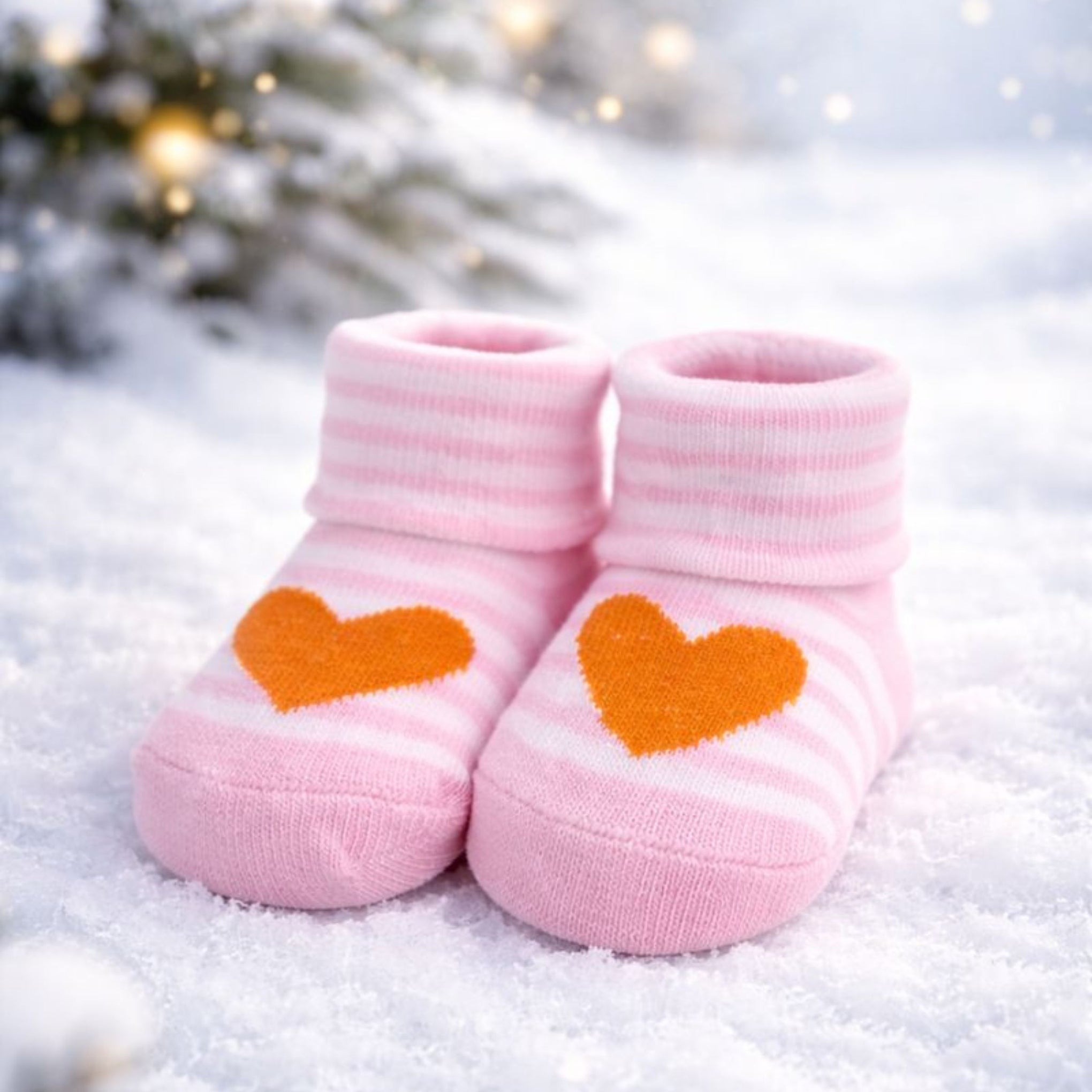 Baby Girl Cotton Socks Set | Soft & Warm Winter Socks | Anti-Slip Comfortable Fit | 0–12 Months | Pack of 3 (Pink)