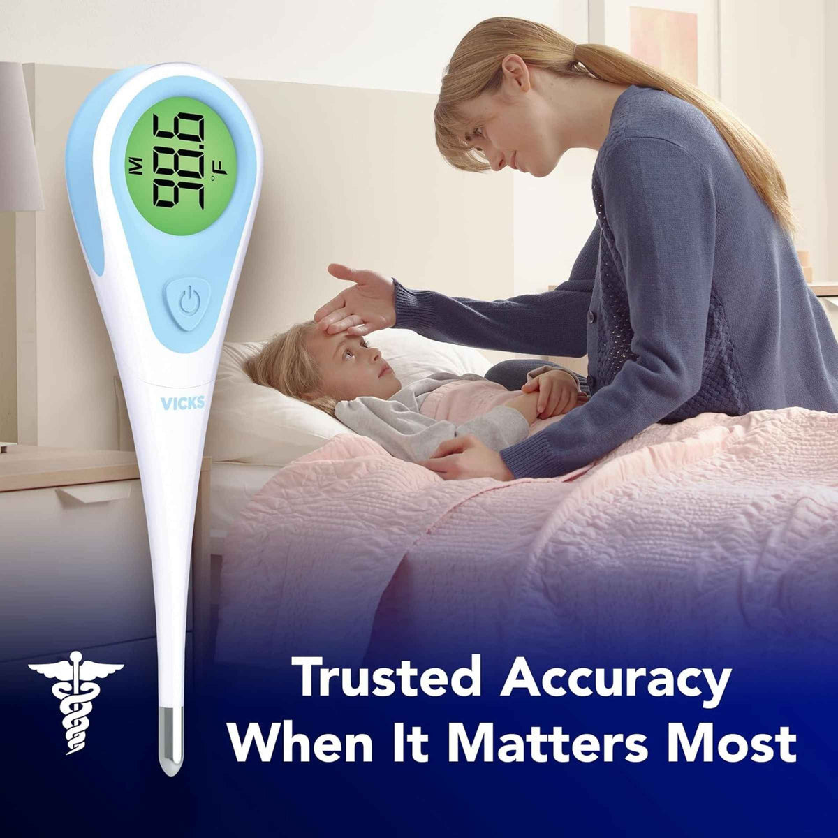 Vicks SpeedRead Digital Thermometer for Baby, Kids & Adults Color-Coded Readings in 8 seconds, Oral, Baby Rectal Thermometer or Under The Arm, Water Resistant