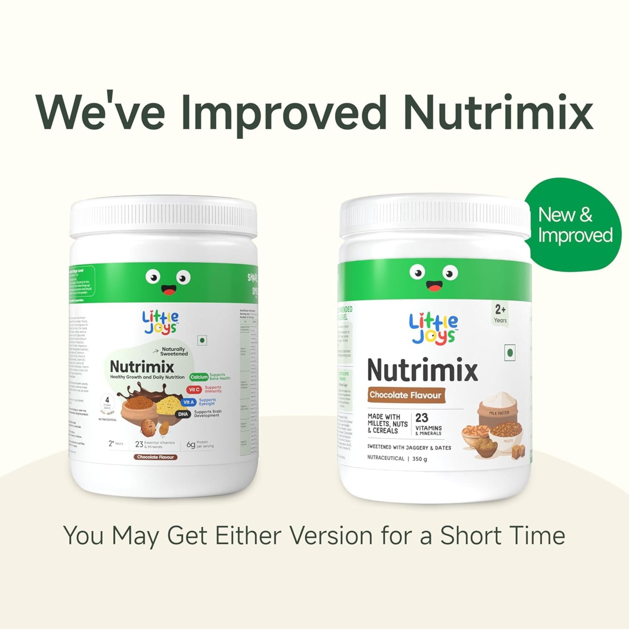 Little Joys Nutrimix Chocolate Flavour Health Drink Powder for Kids (2+ Years & 7+ Years) | 23 Essential Vitamins & Minerals | Protein-Rich Nutrition | Calcium, DHA, Vitamin A & C | Naturally Sweetened