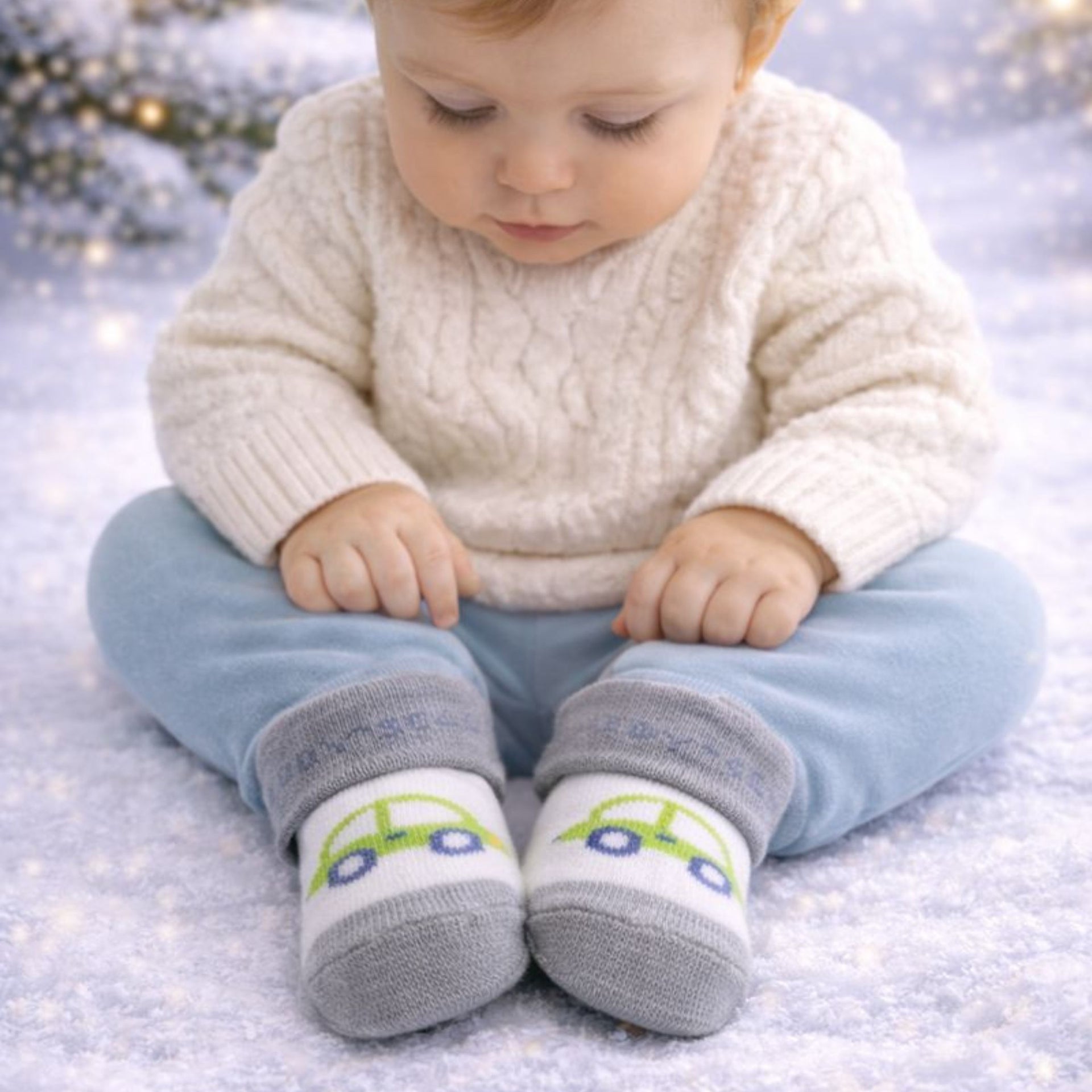 Baby Boy Cotton Socks Set | Soft & Warm Winter Socks | Comfortable Stretch Fit | 0–12 Months | Pack of 3 Pairs