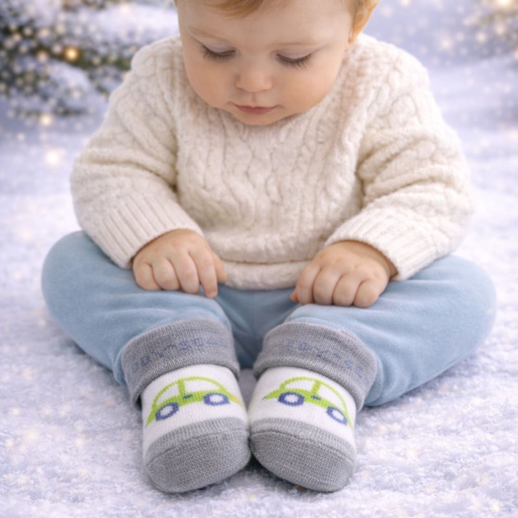 Baby Boy Cotton Socks Set | Soft & Warm Winter Socks | Comfortable Stretch Fit | 0–12 Months | Pack of 3 Pairs