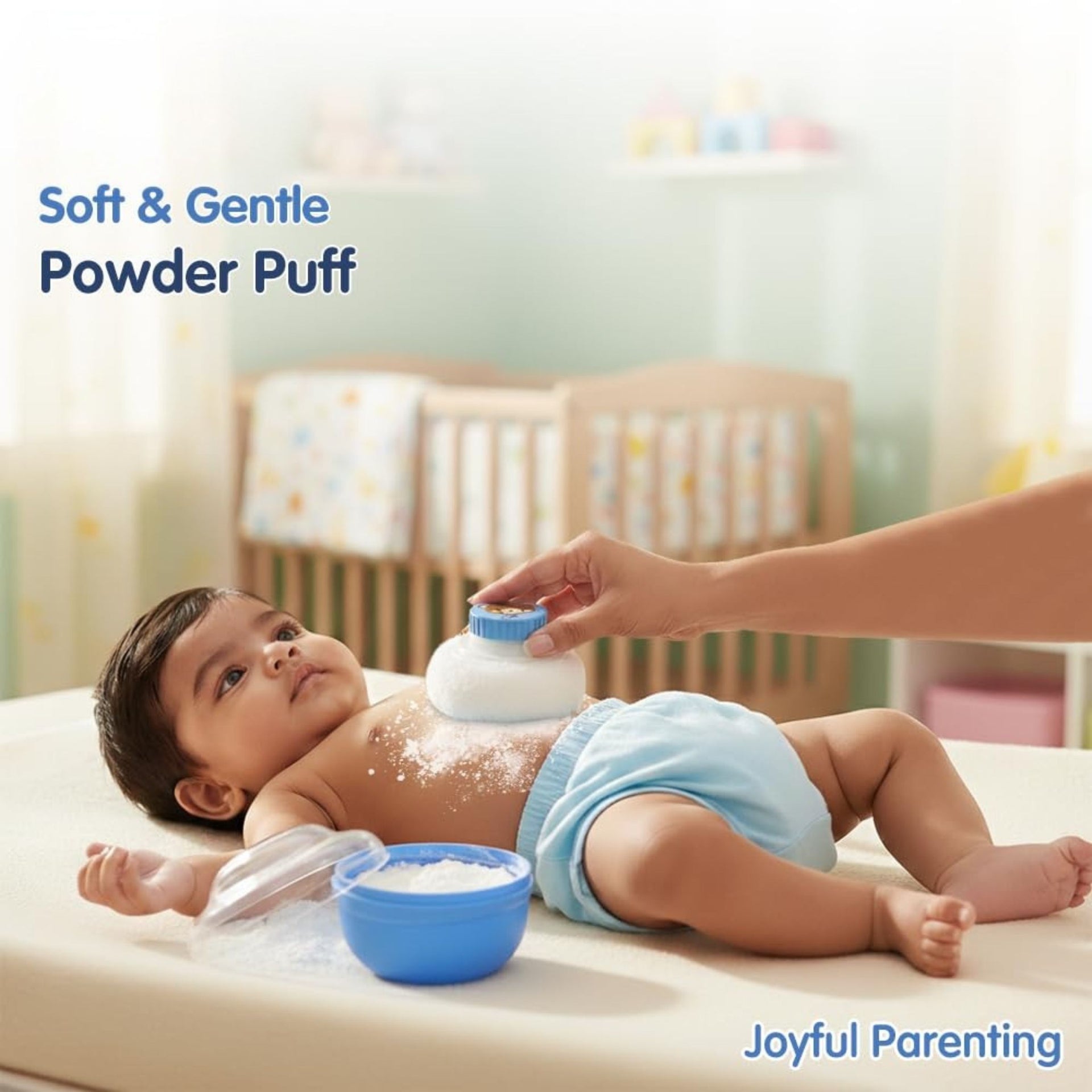 Smile Baby Powder Puff – Soft & Gentle Bear Handle Puff for Newborns & Kids | Available in 5 Colors