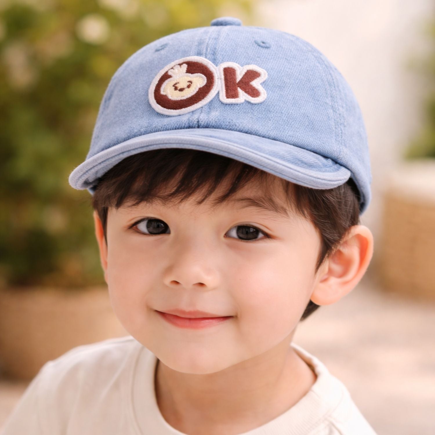 Smile Baby Denim Cap – Medium Size | Soft Adjustable Kids Cap | Available in L.DENIM & D.DENIM
