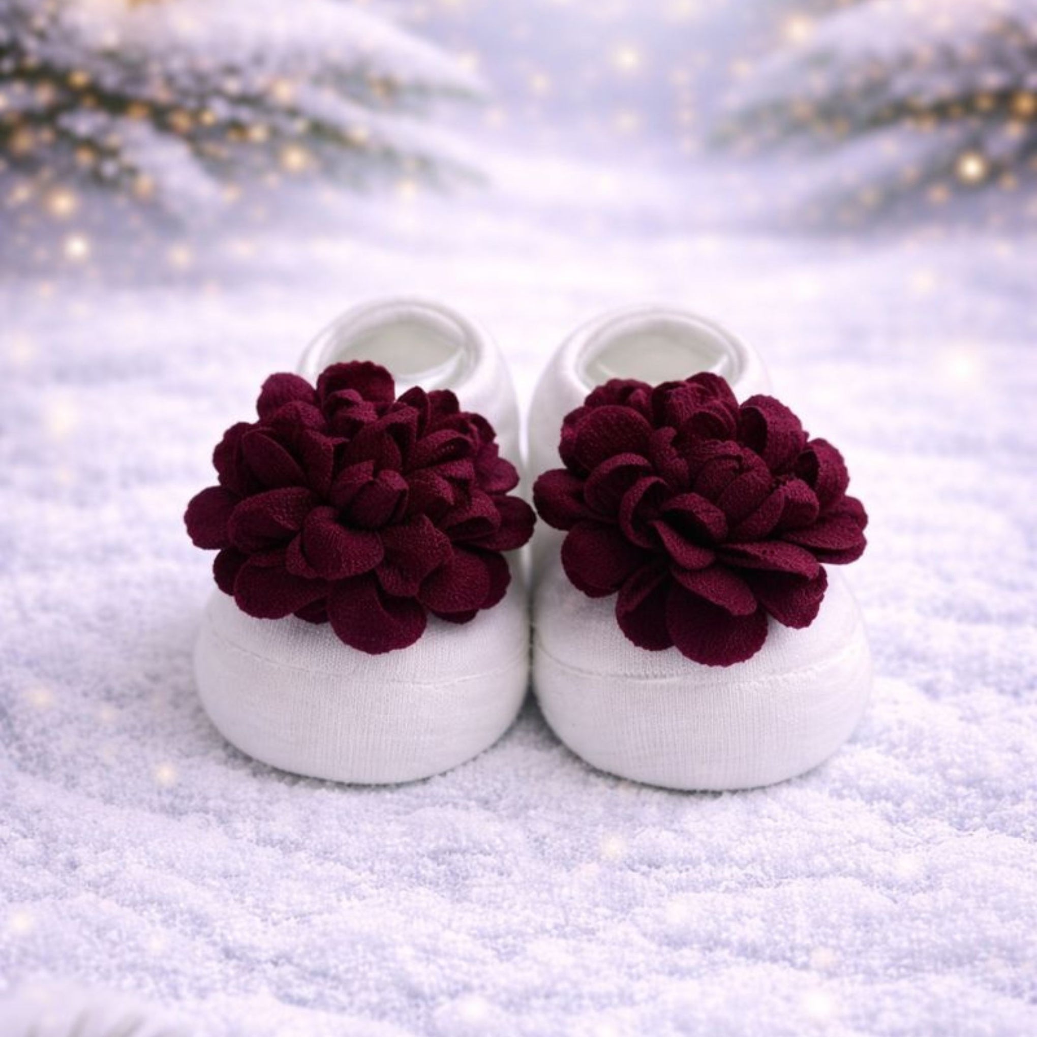 Baby Girl Cotton Socks Set | Soft Floral Design Socks | Comfortable & Stylish | 0–12 Months | Pack of 3 Pairs