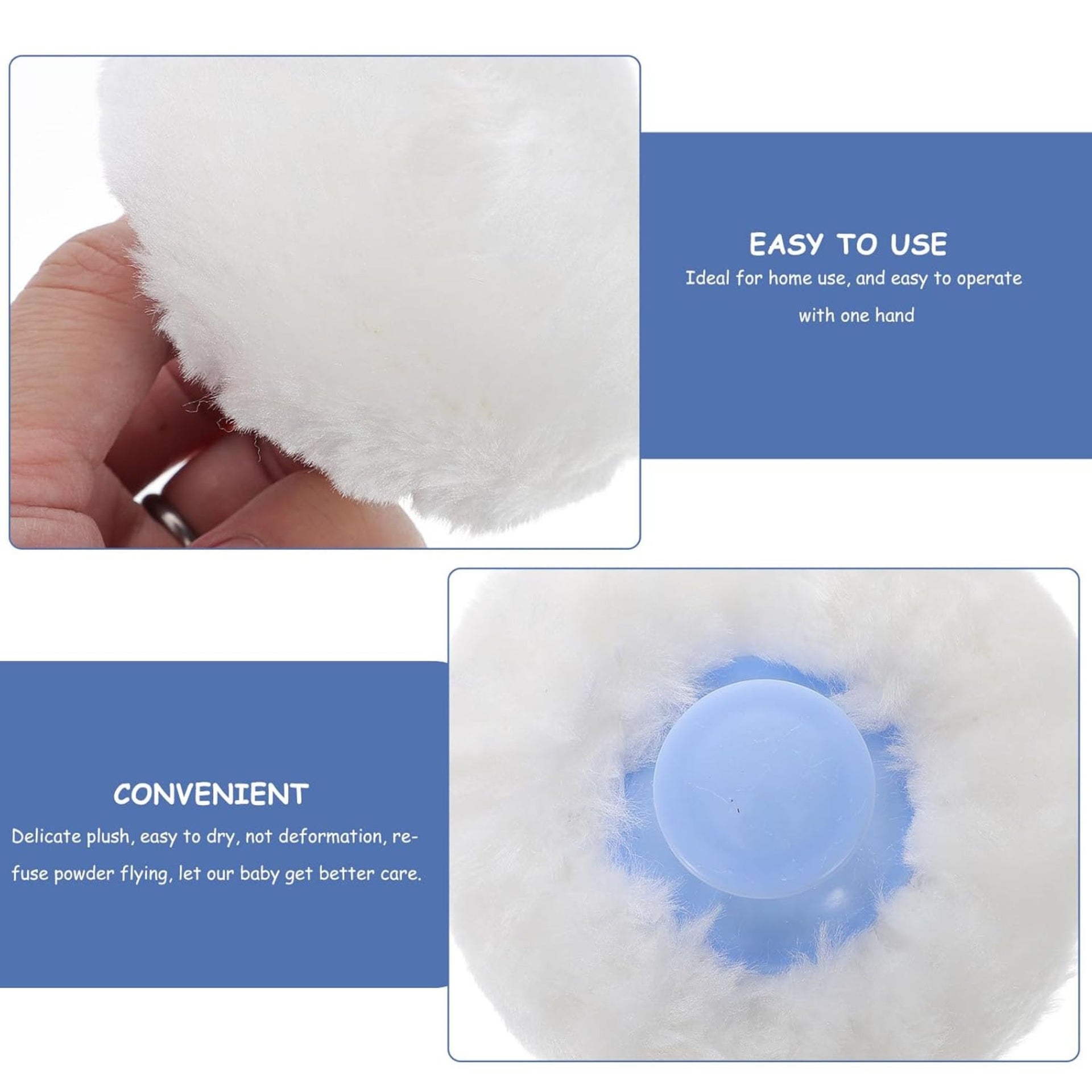Premium Baby Powder Puff with Protective Case – Soft Fluffy Applicator for Newborns & Infants | Color Options: Blue, Green, Pink