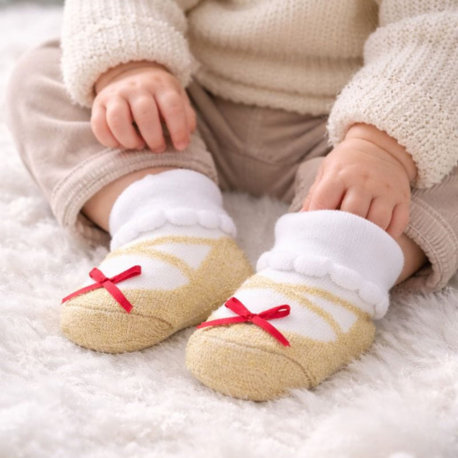 Baby Girl Cotton Socks Set | Soft & Warm Winter Socks | Heart, Bow & Floral Designs | 0–12 Months | Pack of 3 Pairs