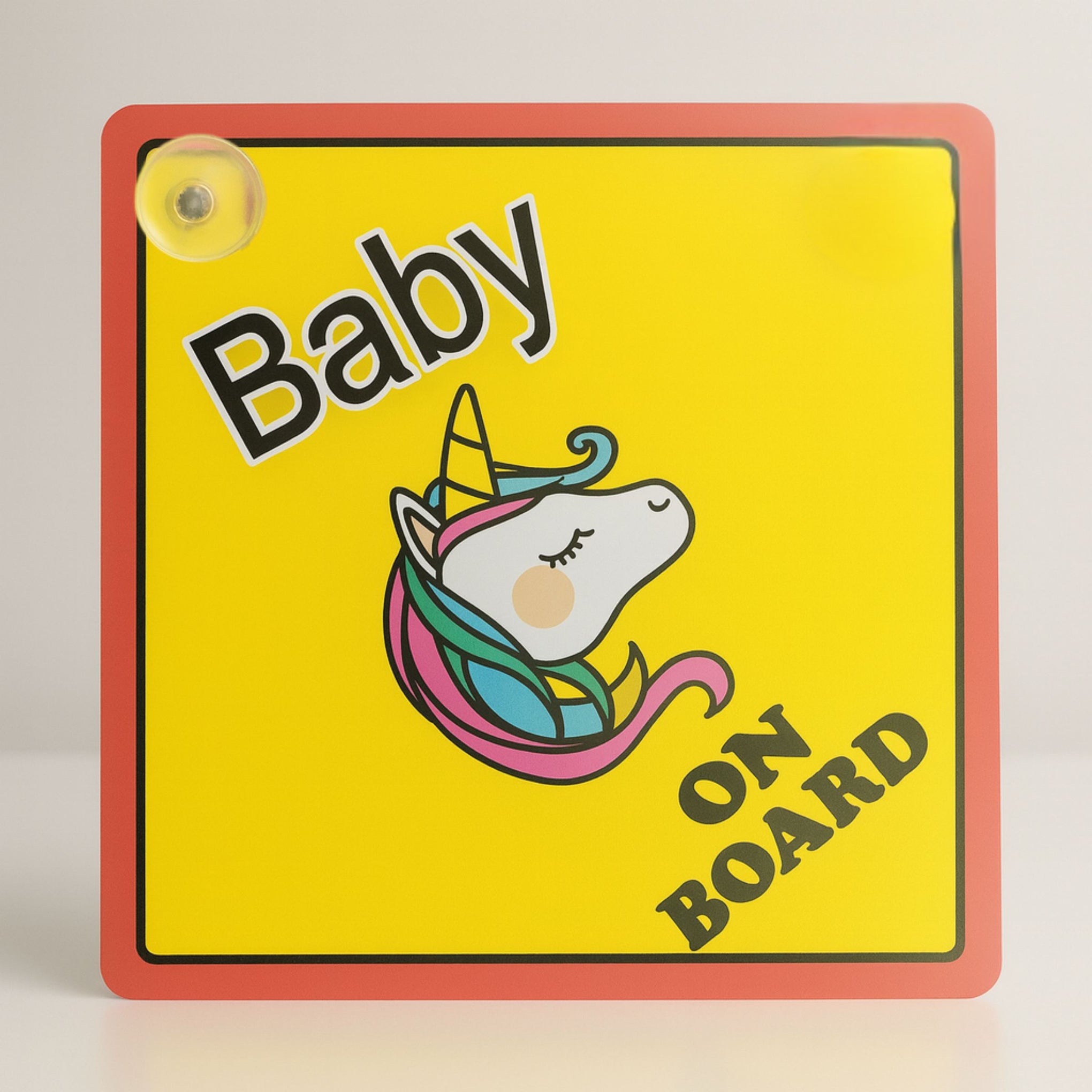 Princess On Board Car Sign – Cute Unicorn Warning Sign with Bright Colors & Suction Cup
