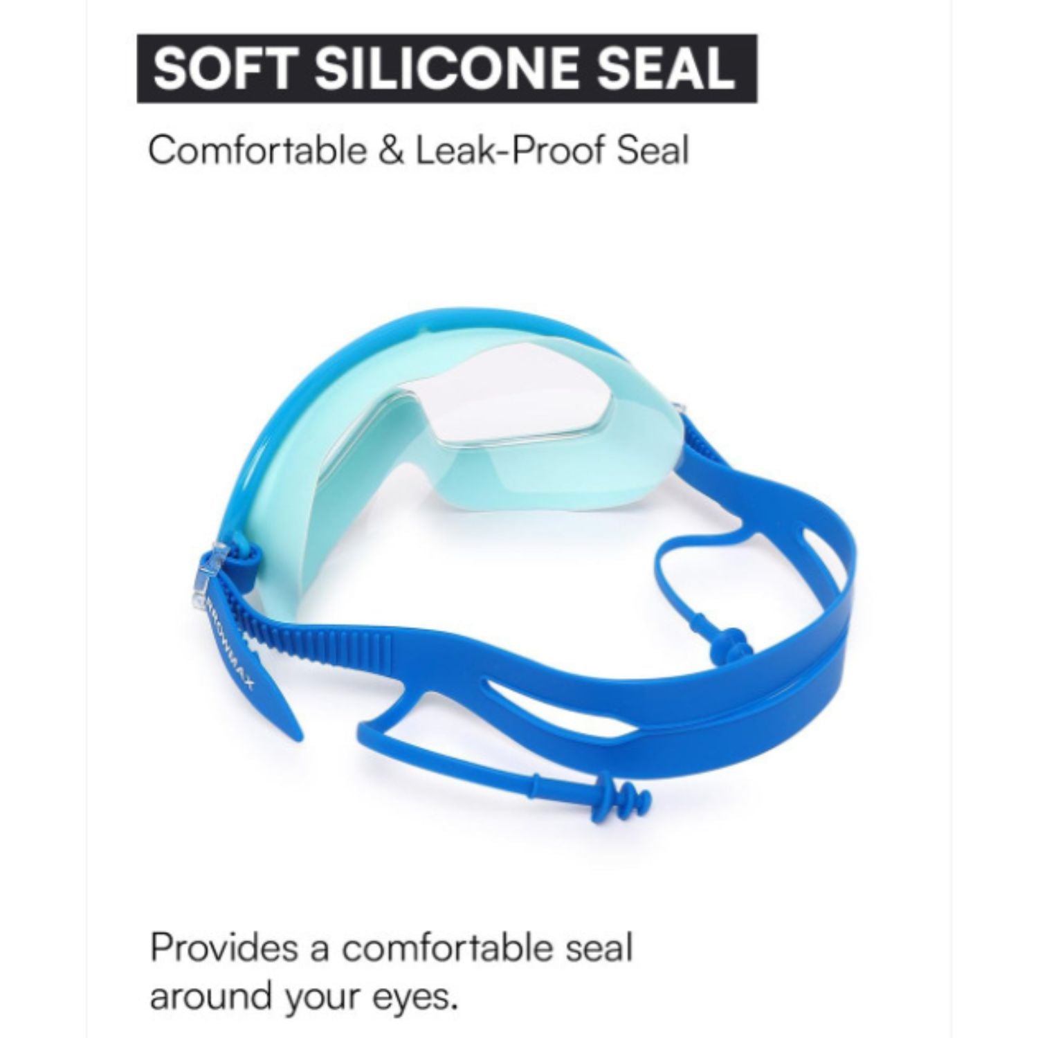 Smile Baby Kids Swimming Goggles with Anti-Fog Wide Angle Lens & Adjustable Strap | Soft Silicone Leak-Proof Seal | Includes Ear Plugs | Colors: Black, Blue, Purple & Yellow