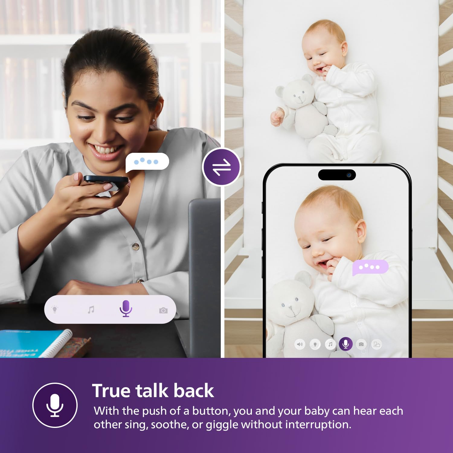 Philips Avent Connected Baby Camera – Full HD Smart Baby Monitor with Night Vision, Motion & Sound Detection, Two-Way Talk, Lullabies & App Connectivity