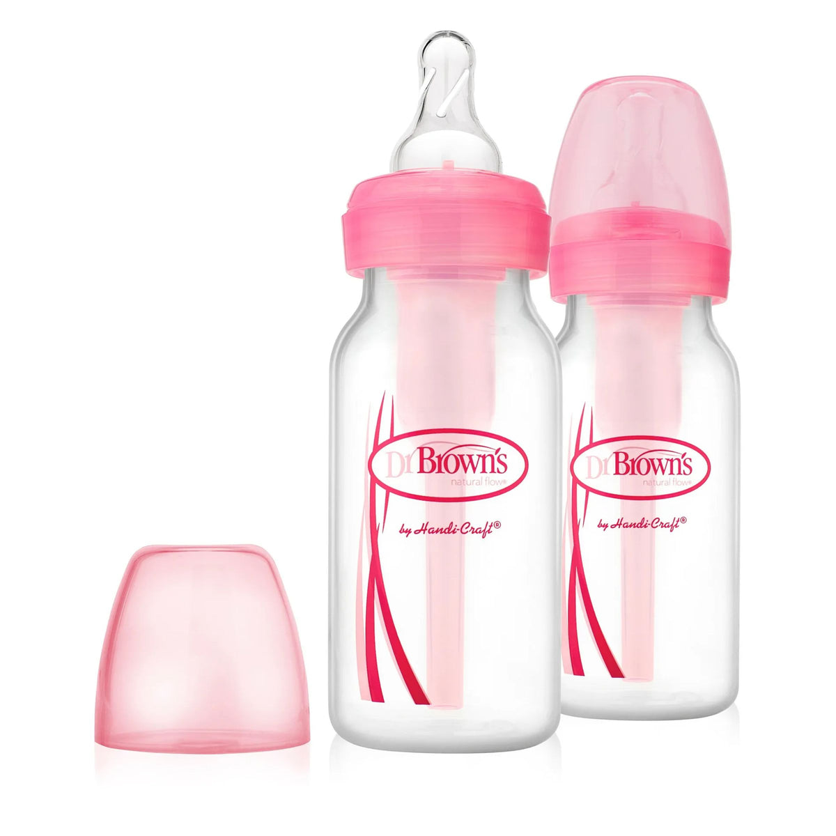 Dr. Brown's Options+ Narrow Neck Anti-Colic Baby Bottles 120ml Pink 2 Pack
