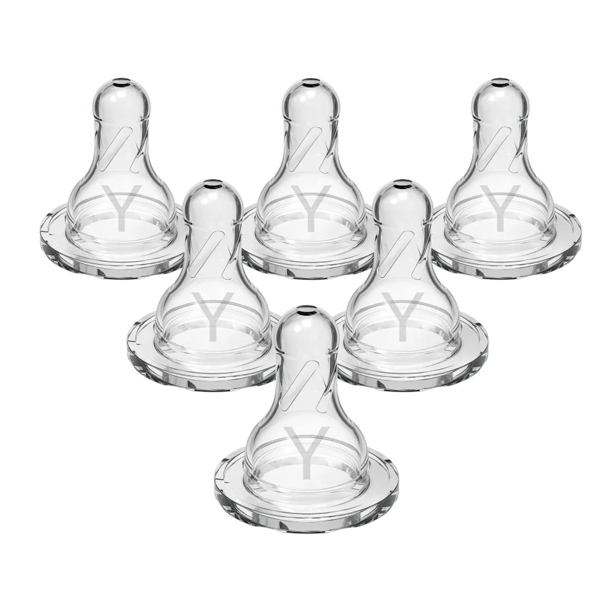 Dr. Brown's Natural Flow Narrow Baby Bottle Silicone Teat, 6-Pack – Y-Cut (9m+ Fast Flow for Thick Liquids) 