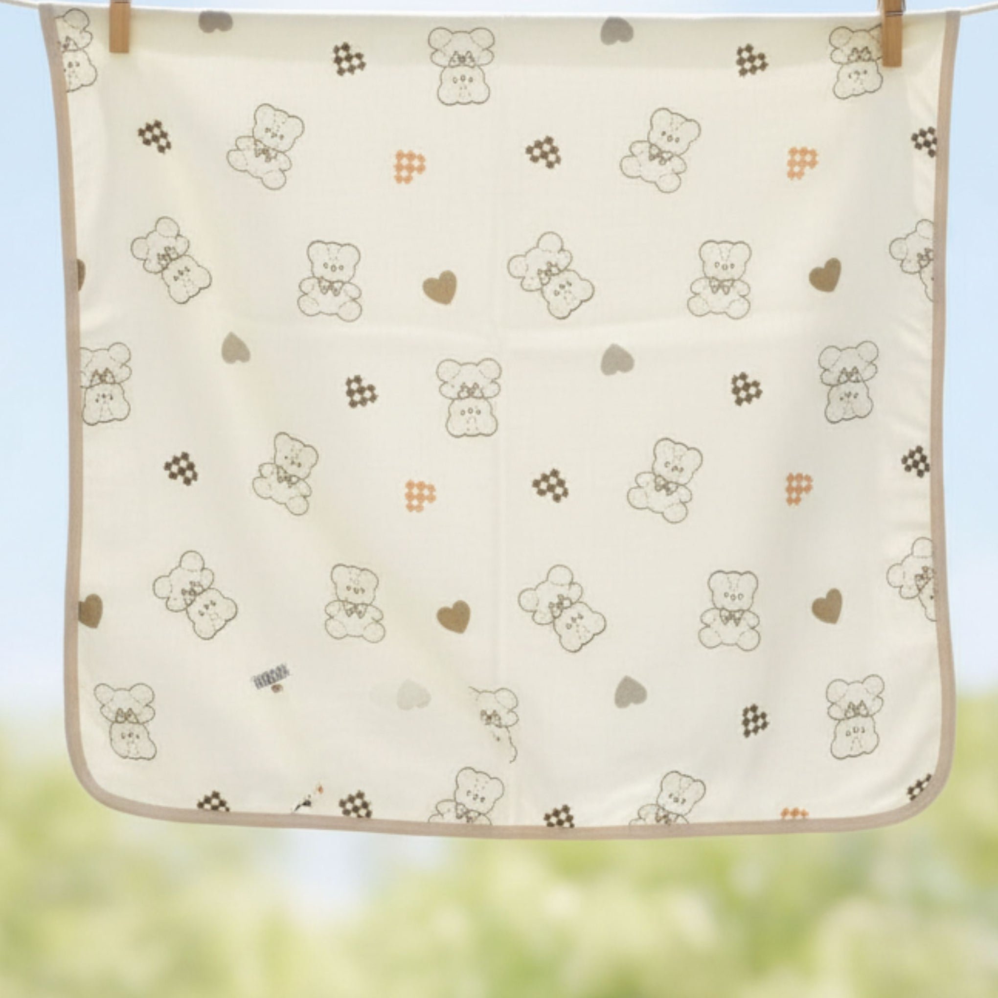 Smile Baby Muslin Blanket 100×100 cm – 4 Cute Prints (Flower, Teddy, Nice Teddy, Lily Flower)