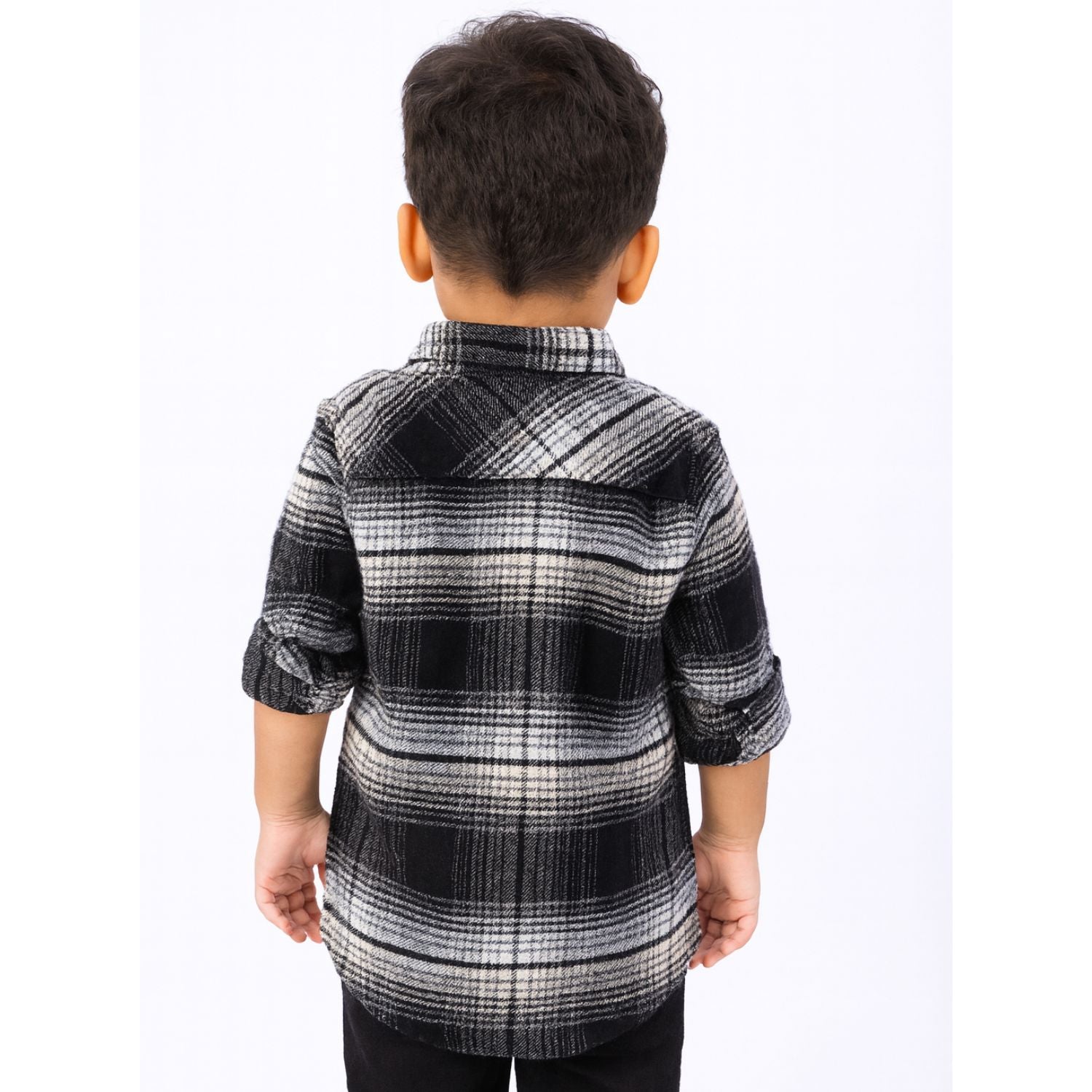 Smile Baby Boys’ Black & White Check Shirt – Ages 2 to 7 Years