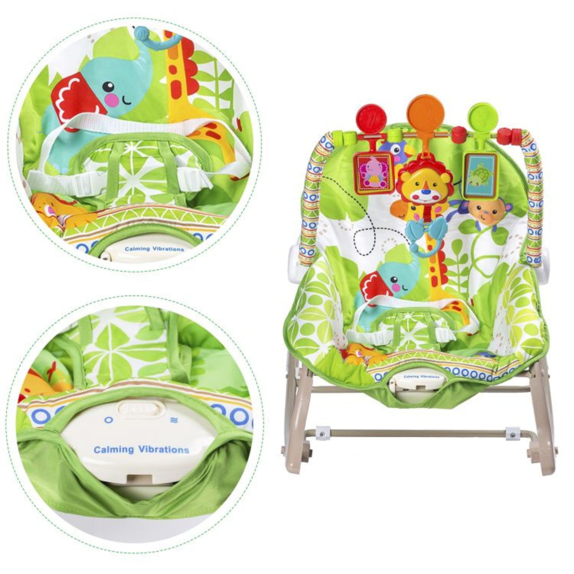 Smile Baby Toddler Rocker | Calming Vibrations, Removable Toy Bar, Soft Cushion Seat, Newborn to Toddler (Up to 18 kg)