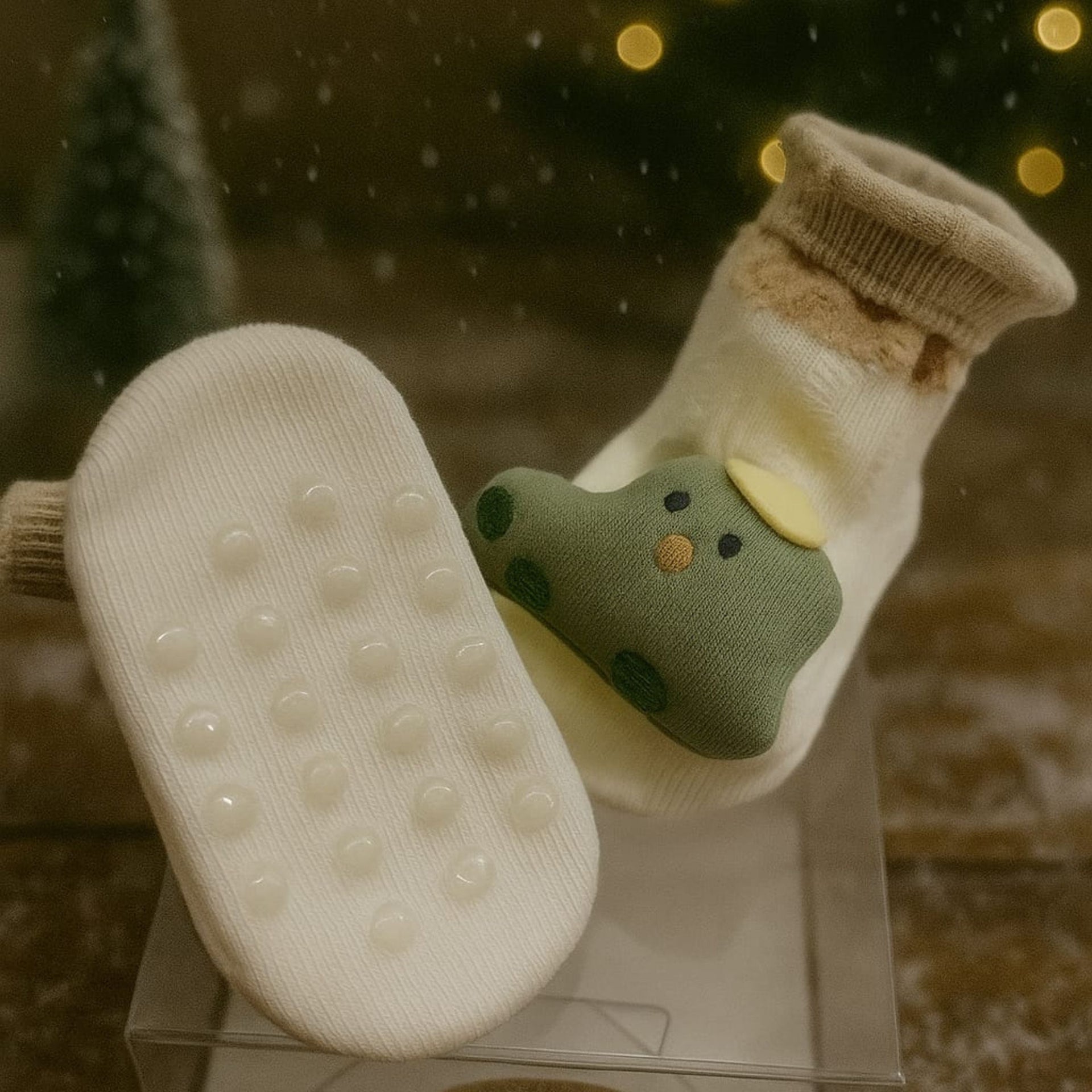 SMILE BABY Newborn Baby Booties | Soft Cotton Booties with Cute Animal Design | Warm & Cozy Infant Footwear (0–12 Months) Pack of 2