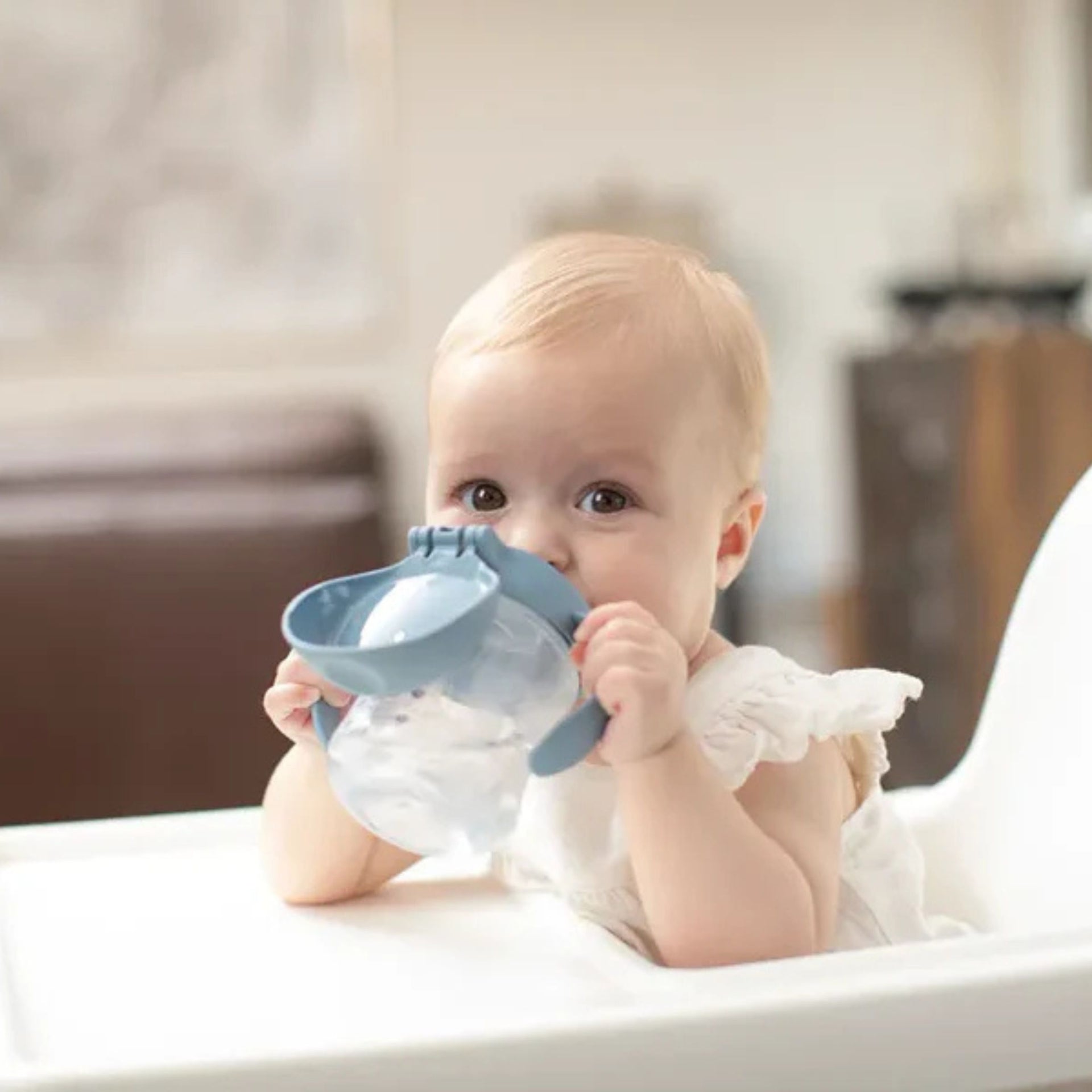 Dr. Brown's 180ml Baby Sippy Cup with Soft Silicone Spout & Handles | Spill-Proof Training Cup for Babies | BPA-Free | Blue Rocket & Pink Sun Designs